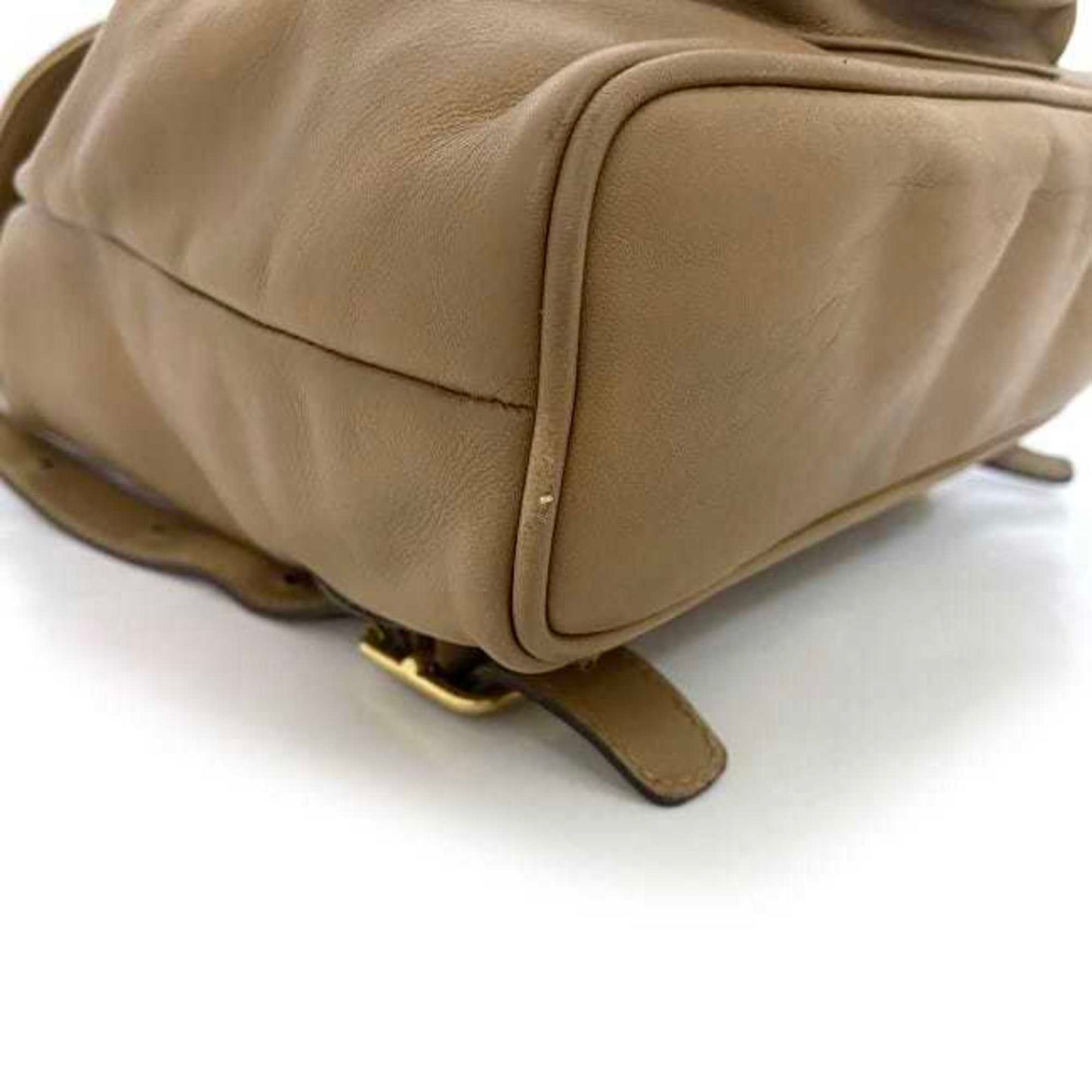 Gucci Beige Leather Bamboo Backpack