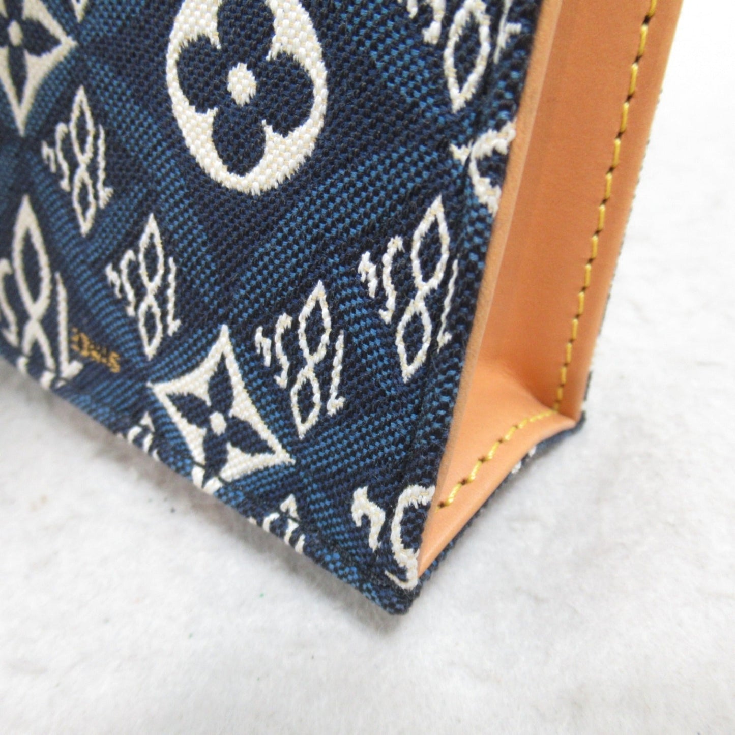 Louis Vuitton Blue Fabric Monogram Leather Shoulder Bag