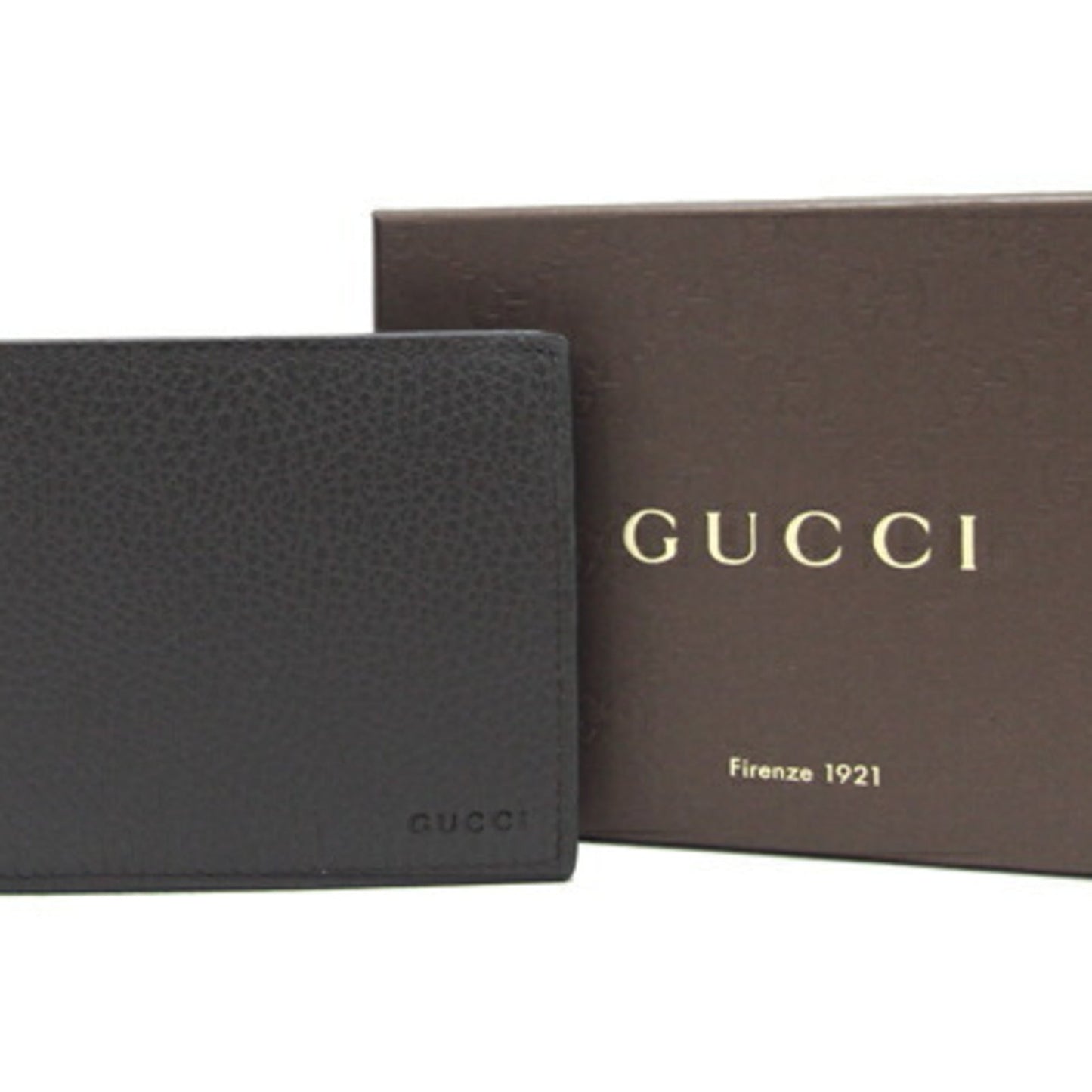 Gucci Dark Brown Leather Bill Wallet (Bi-Fold)