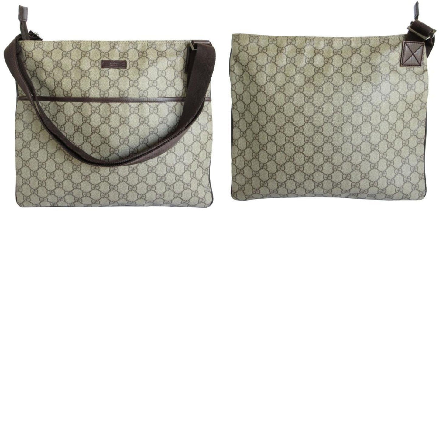 Gucci Beige Brown Pvc Shoulder Bag