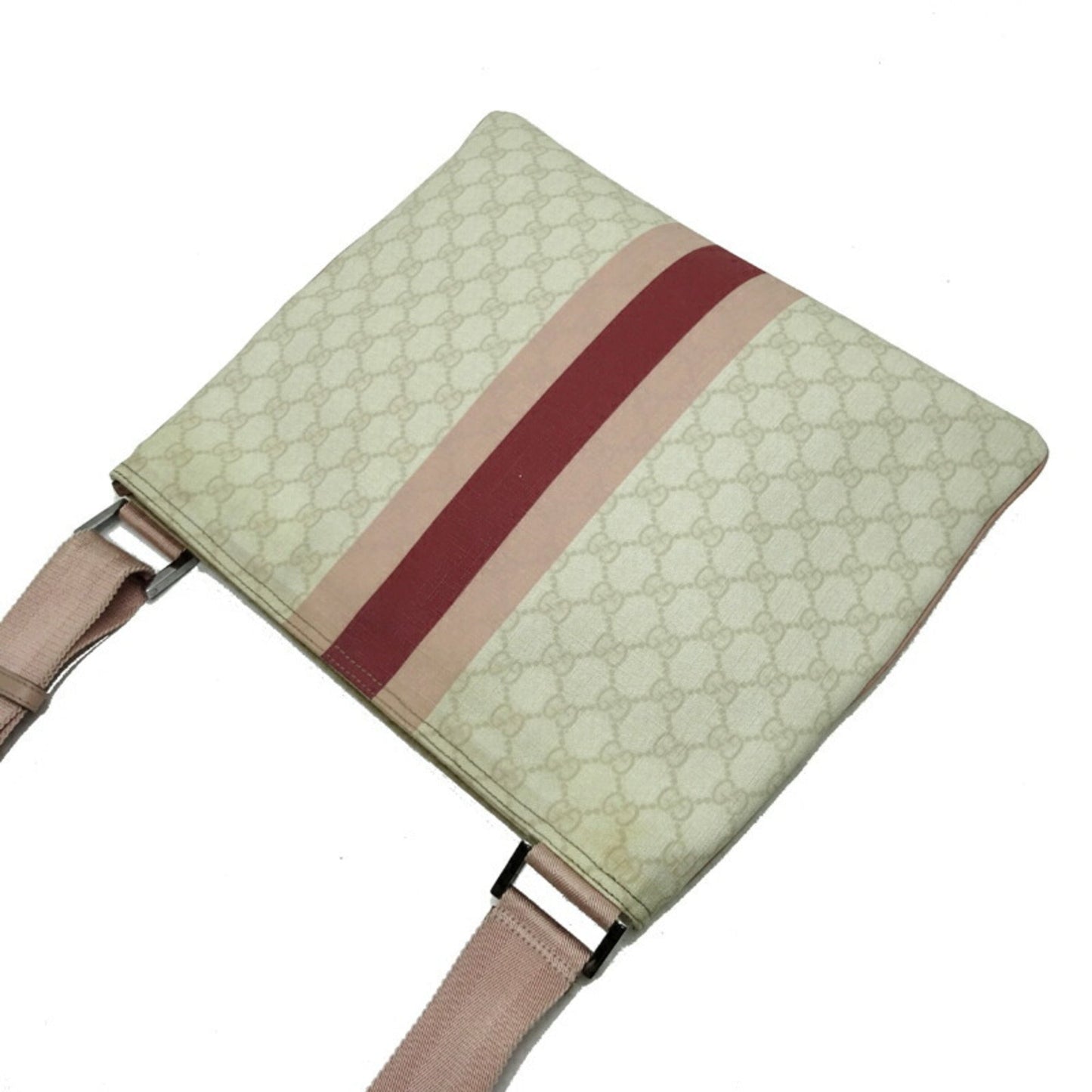 Gucci Beige Pink Gg Supreme Leather Messenger Bag Shoulder Bag