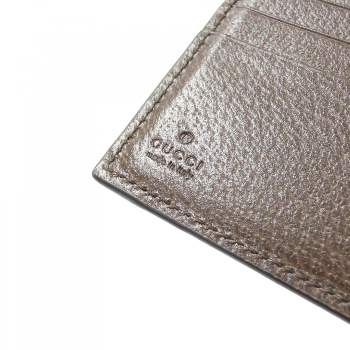 Gucci Brown Green Red Color Leather Wallet (Bi-Fold)