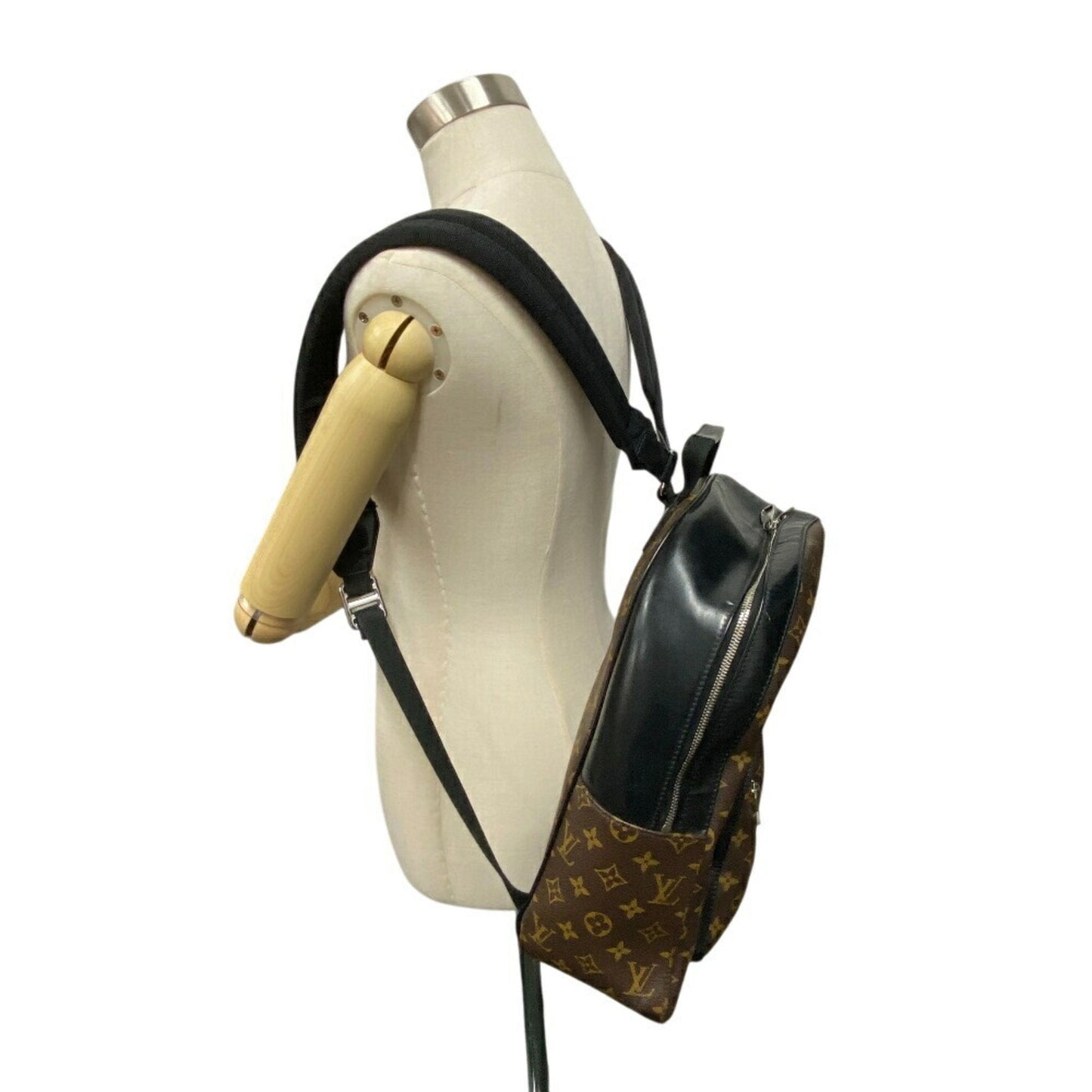 Louis Vuitton Monogram Black Brown Monogram Leather Backpack