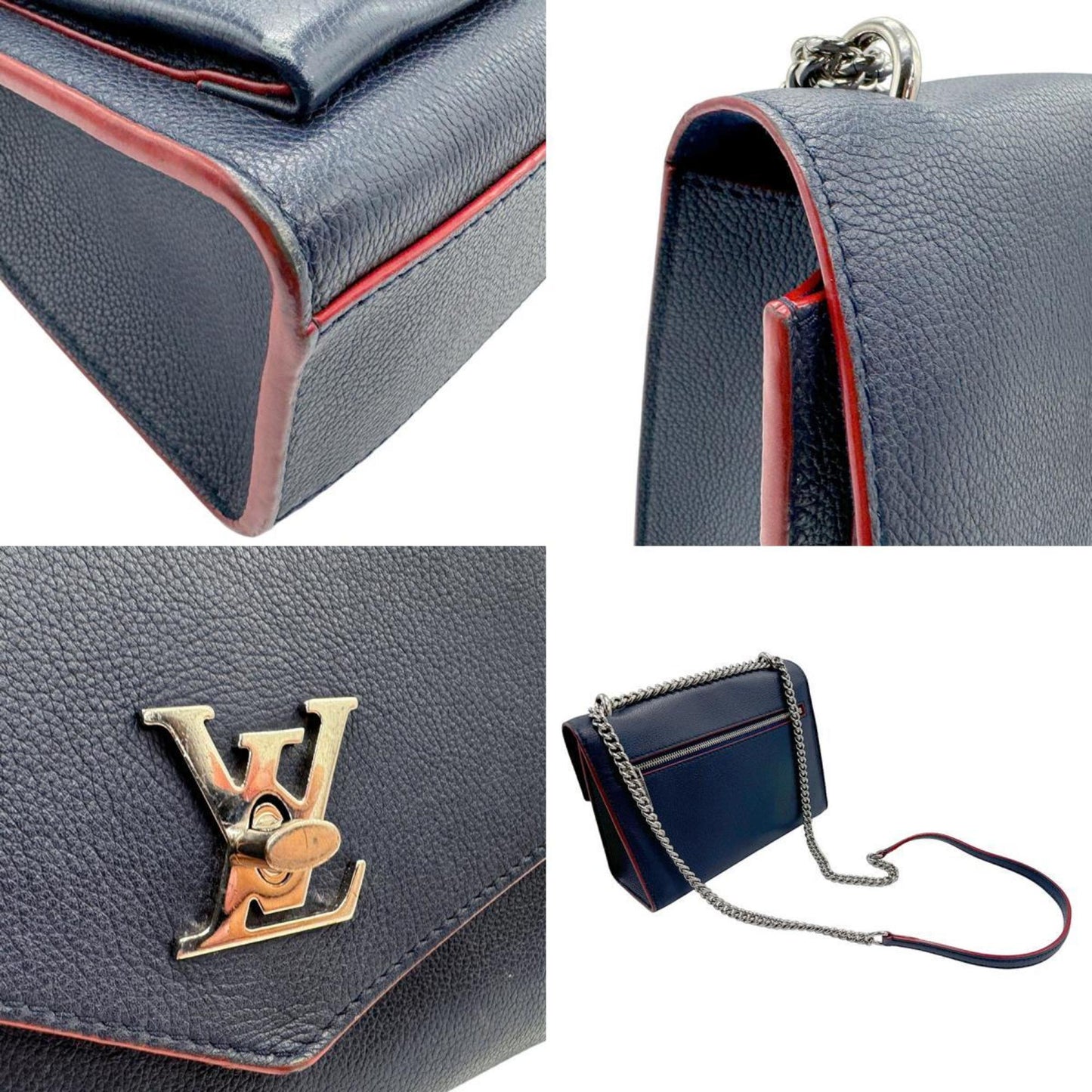 Louis Vuitton Navy Leather Shoulder Bag