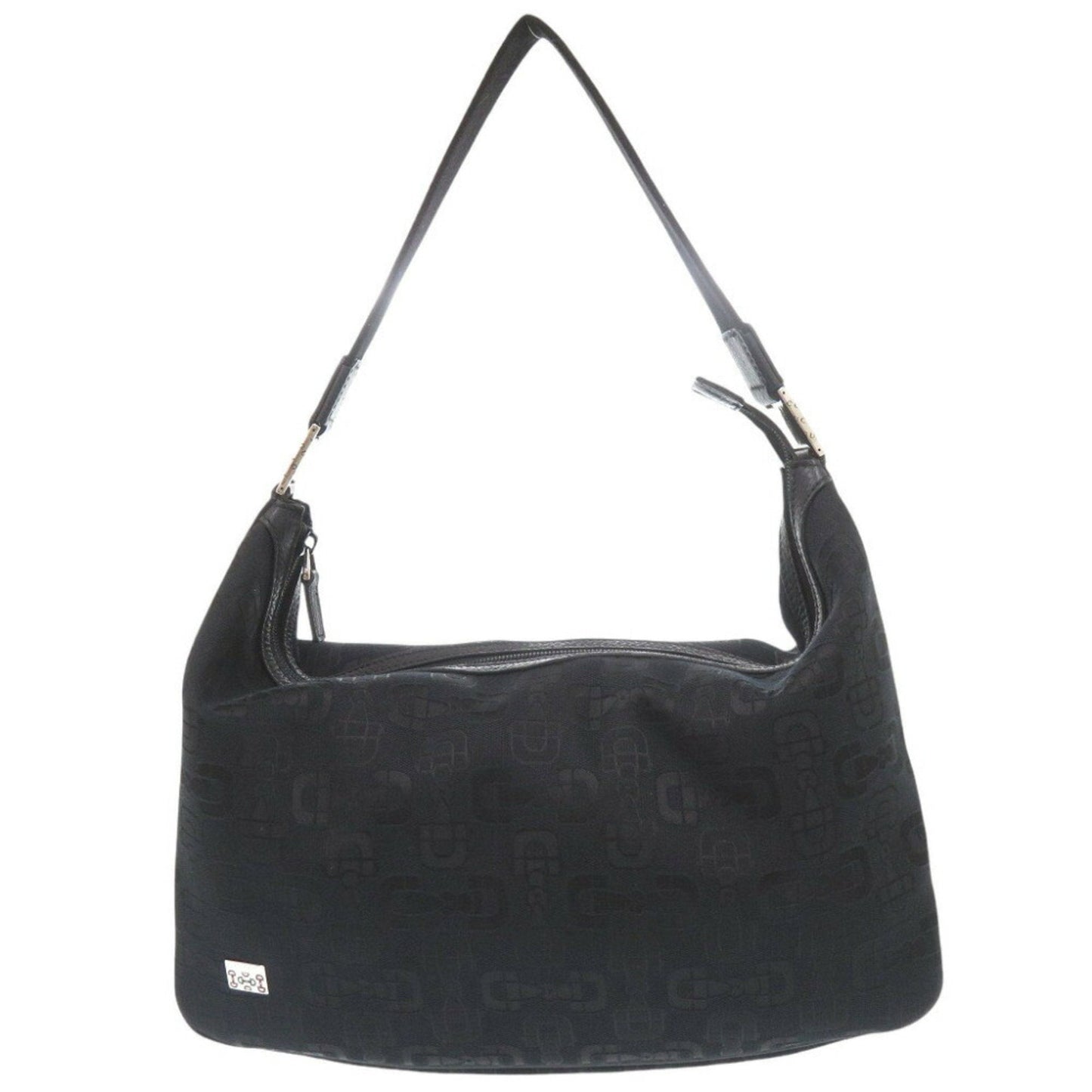 Gucci Horsebit Black Canvas Shoulder Bag ()