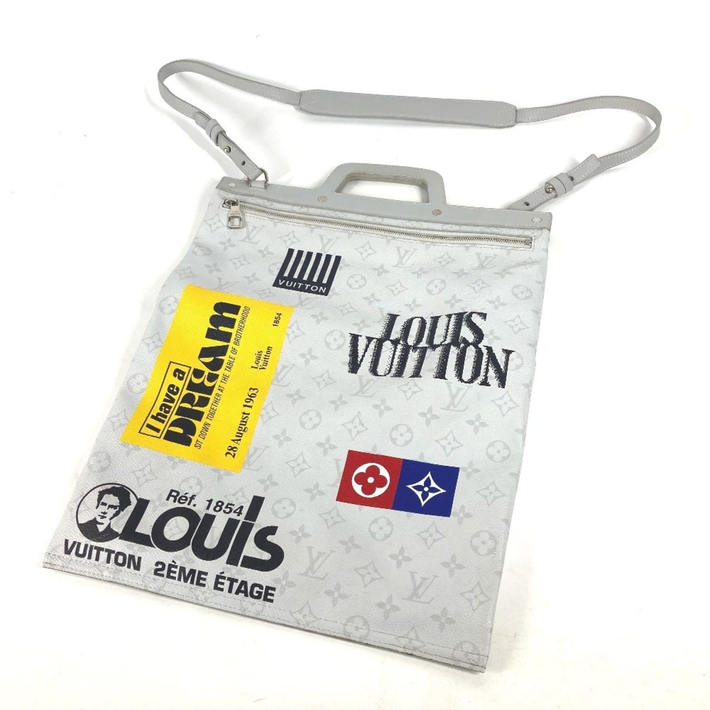 Louis Vuitton White Monogram Shoulder Bag Tote Bag