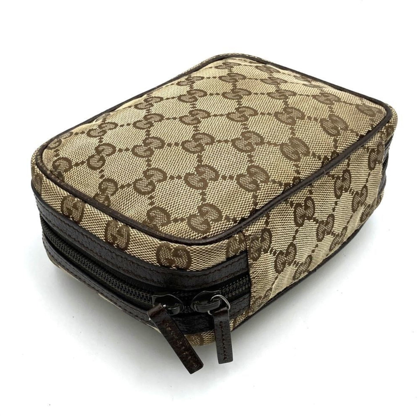 Gucci Beige Gg Canvas Pouch