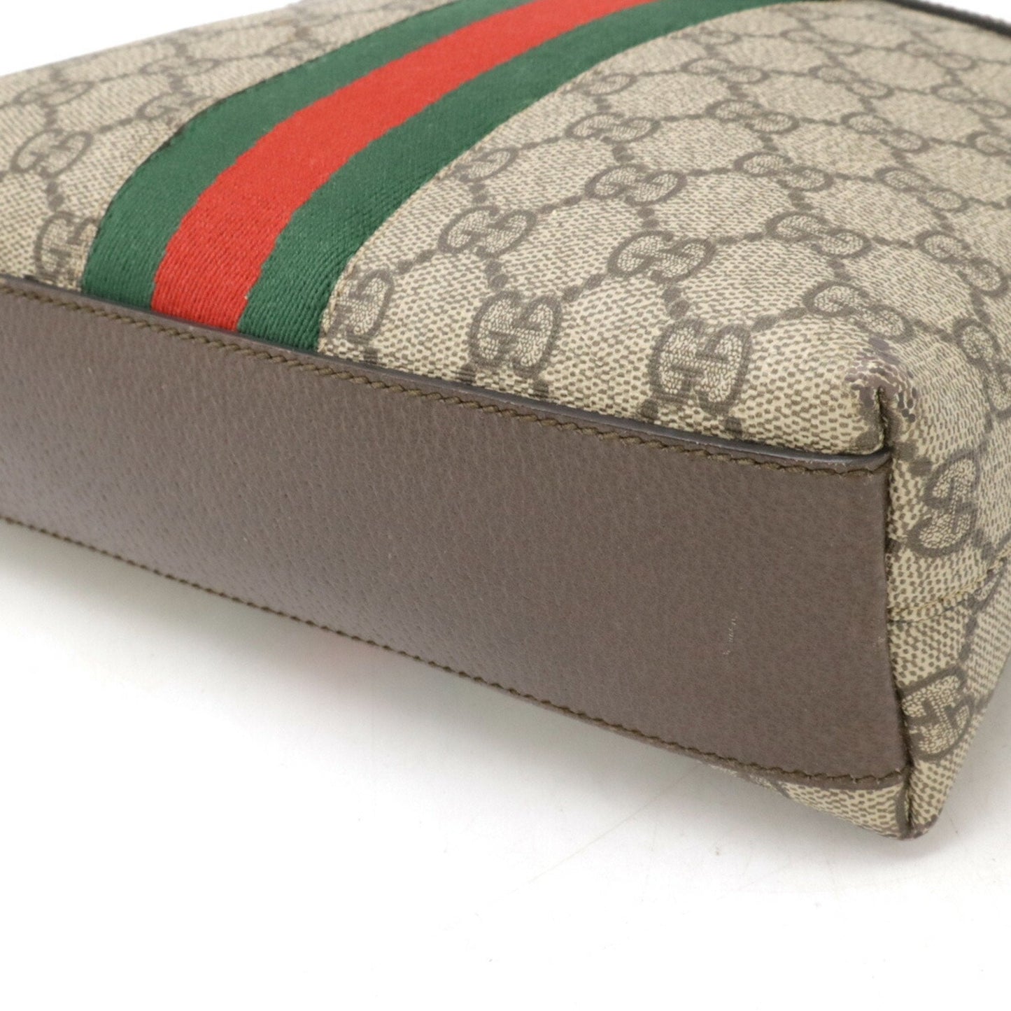 Gucci Sherry Line Beige Brown Green Red Color Pvc Leather Pochette Shoulder Bag