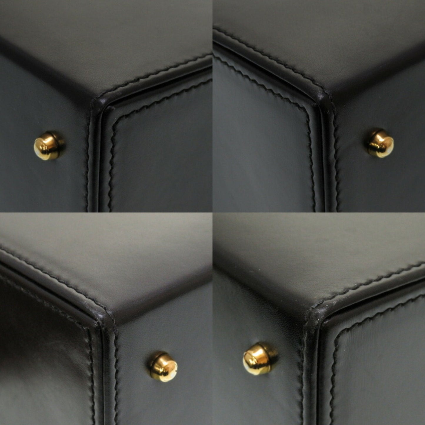 Gucci Black Leather Handbag Vanity Bag