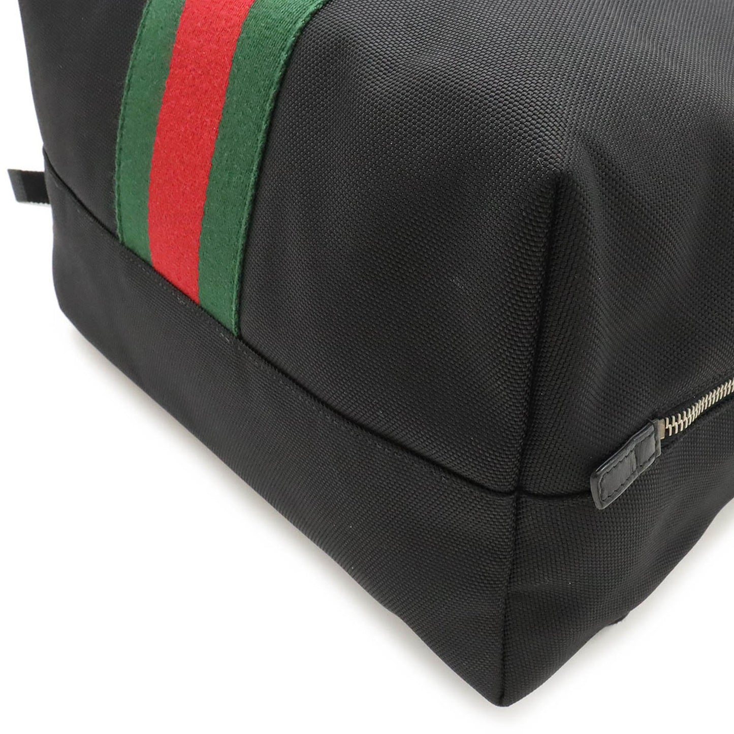 Gucci Black Green Red Color Canvas Leather Backpack