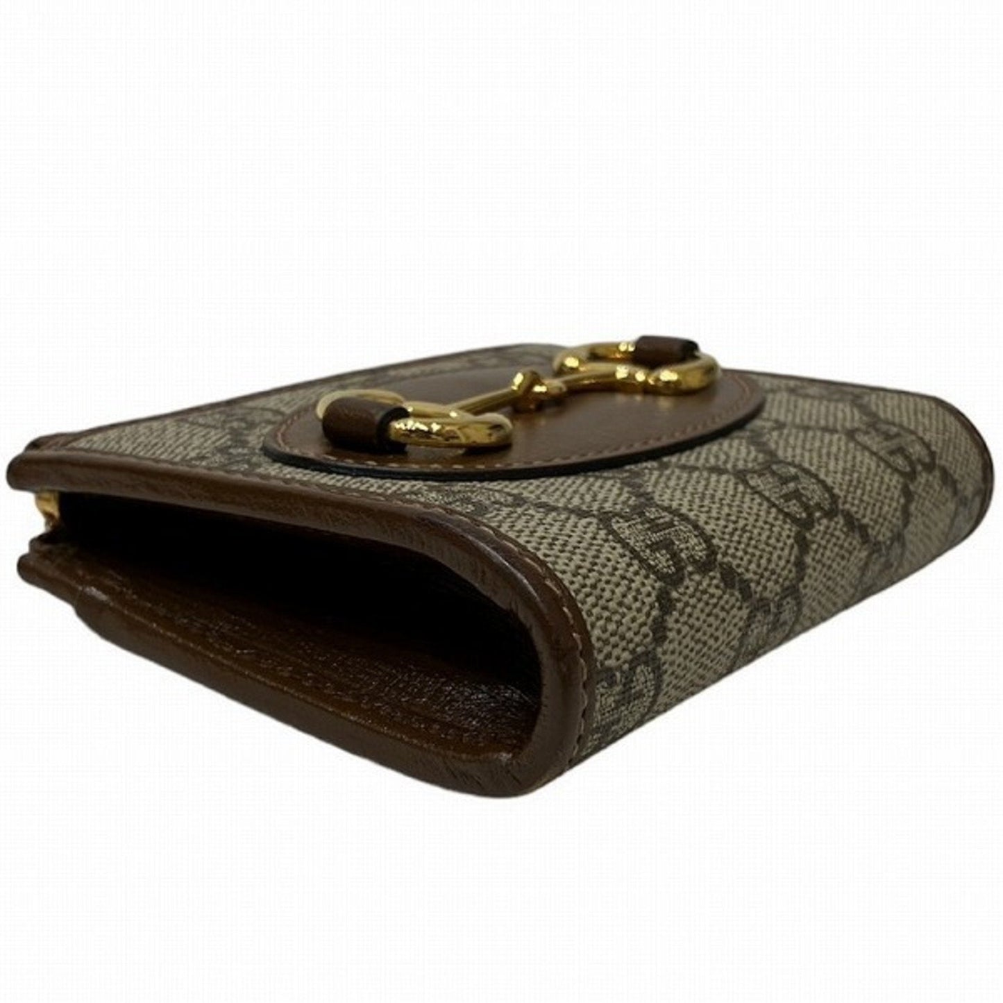 Gucci Beige Brown Leather Gg Supreme Coin Purse/Coin Case