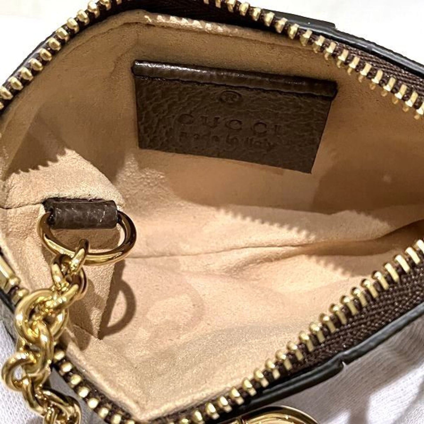 Gucci Brown Gg Supreme Leather Coin Purse/Coin Case