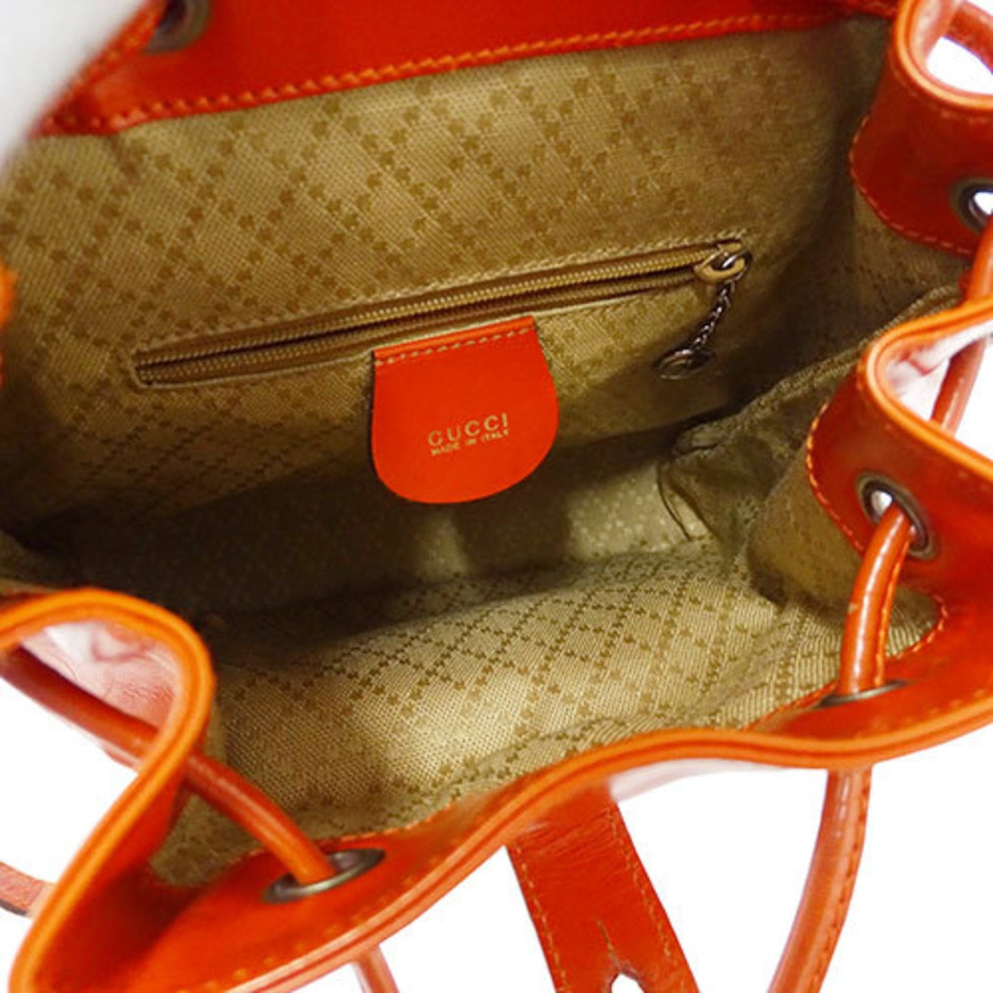 Gucci Orange Leather Backpack