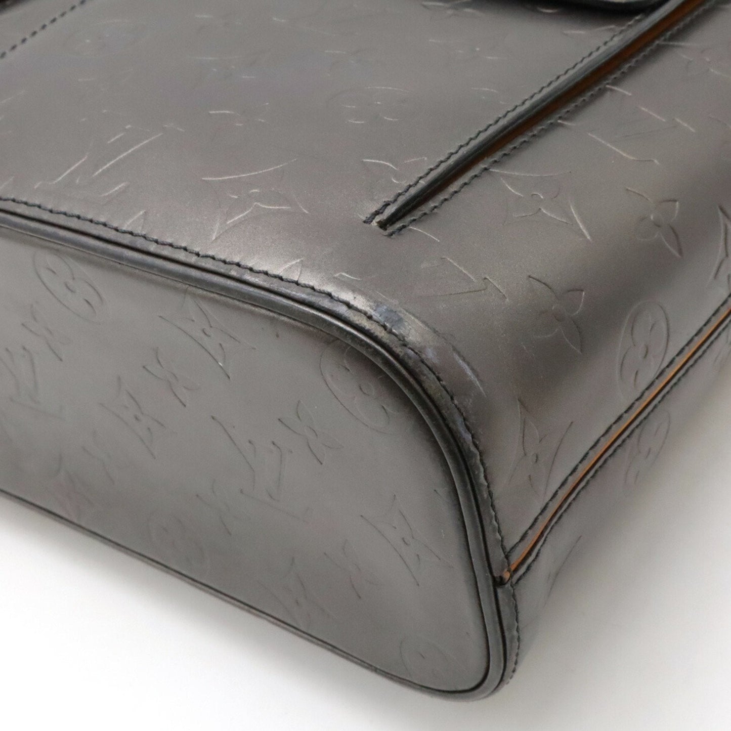 Louis Vuitton Black Noir Monogram Mat Leather Shoulder Bag Tote Bag