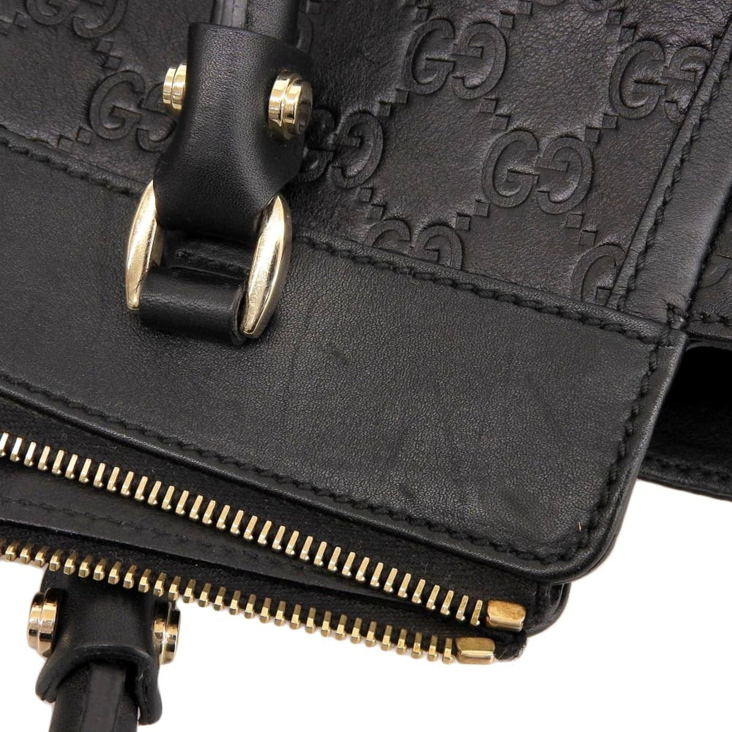 Gucci Black Leather Boston Bag Handbag
