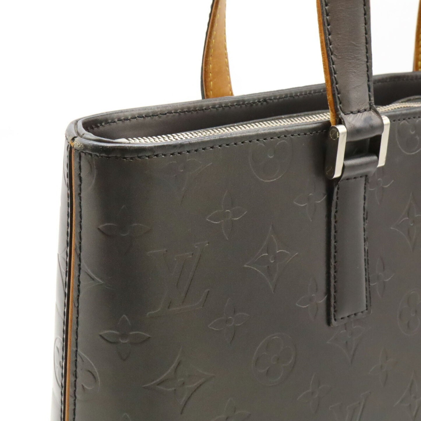 Louis Vuitton Black Noir Monogram Mat Leather Shoulder Bag Tote Bag