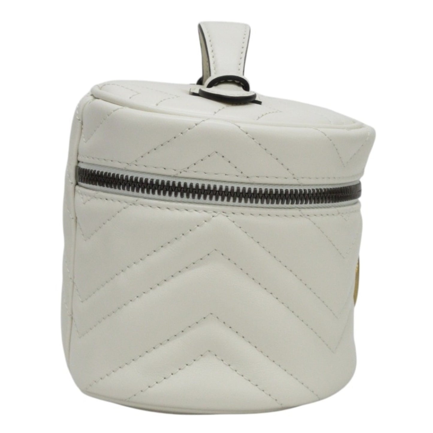 Gucci White Leather Pouch Vanity Bag
