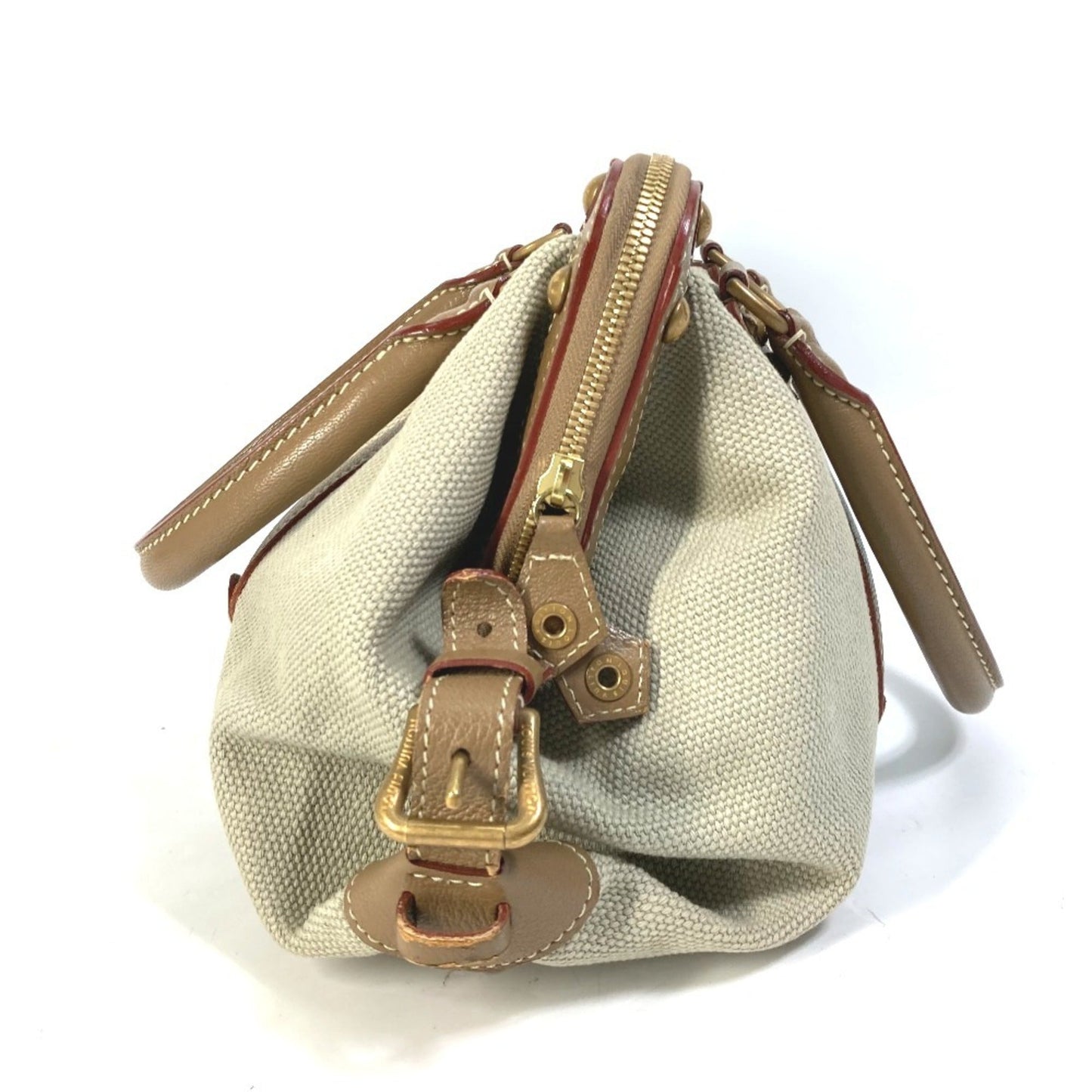 Louis Vuitton Beige Canvas Leather Handbag Shoulder Bag