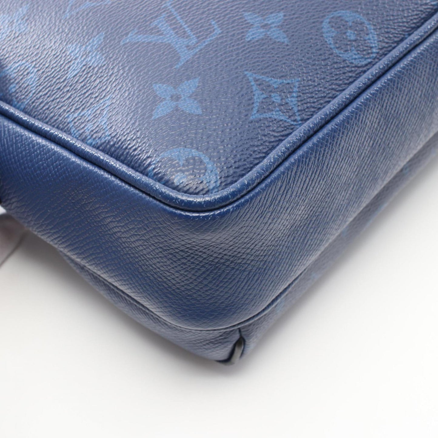 Louis Vuitton Blue Cobalt Coated Canvas Leather Shoulder Bag