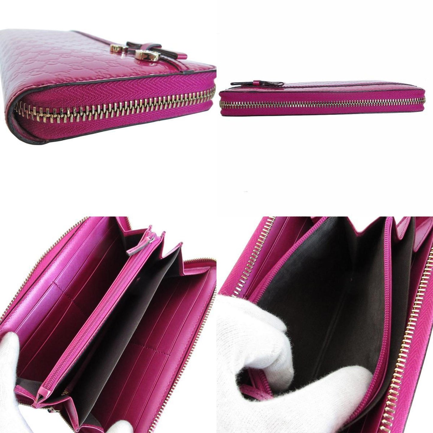 Gucci Pink Patent Leather Long Wallet (Bi-Fold)