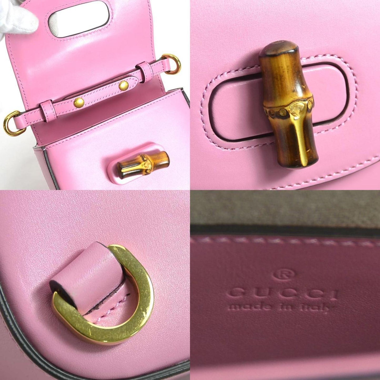 Gucci Pink Leather Shoulder Bag
