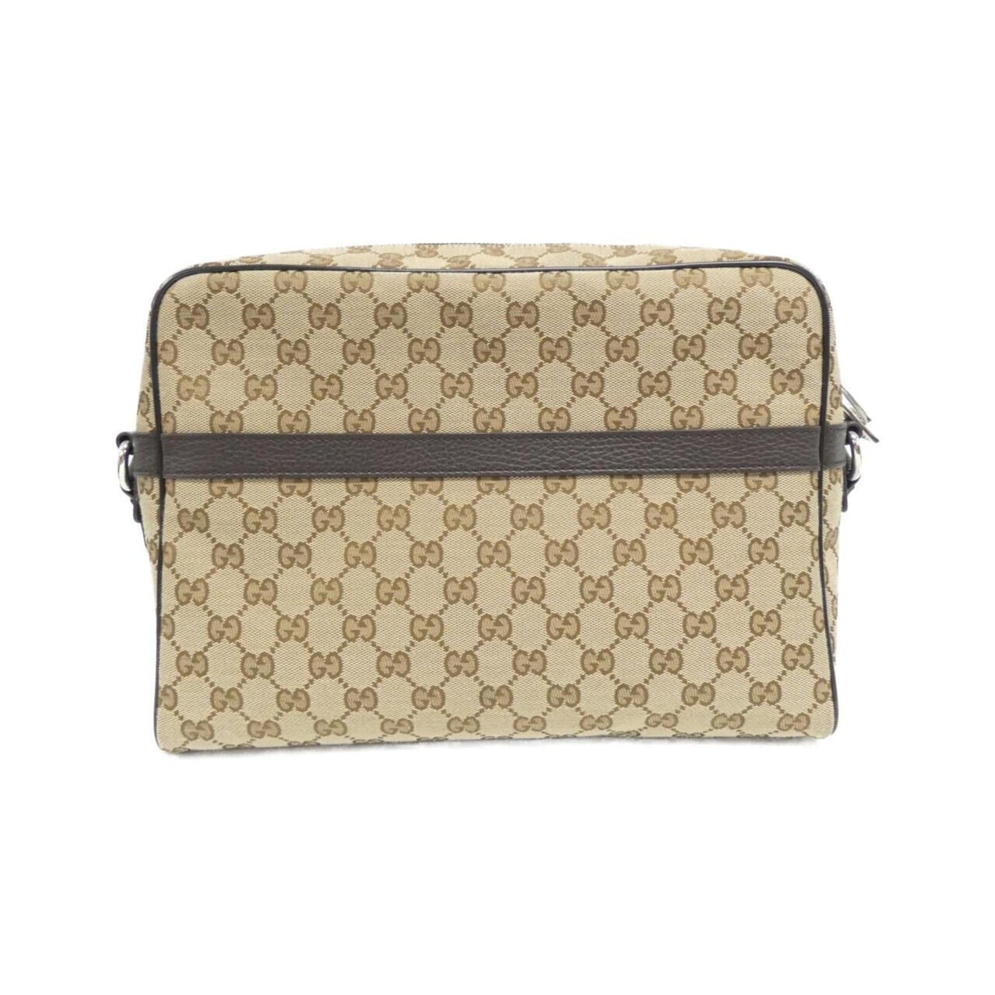 Gucci Beige Dark Brown Gg Canvas Shoulder Bag