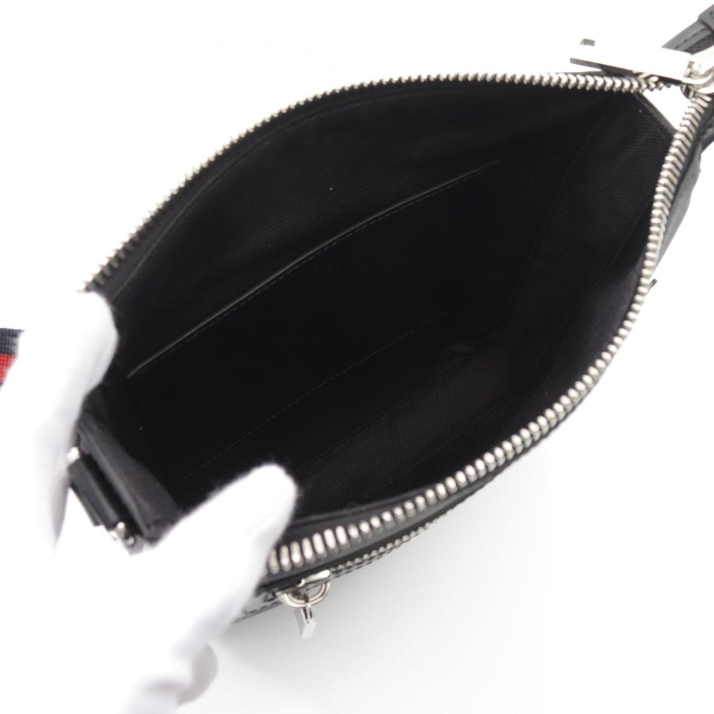 Gucci Black Pvc Coated Canvas Leather Shoulder Bag