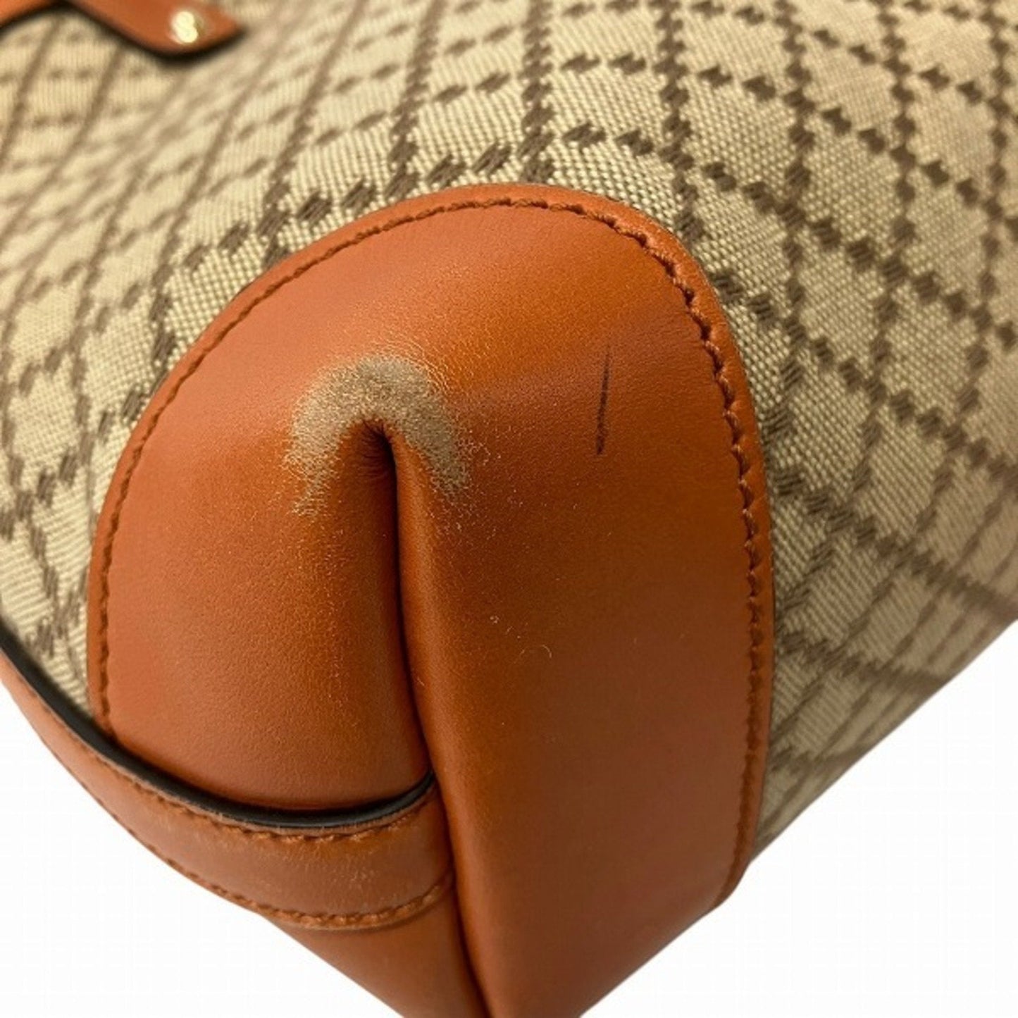 Gucci Diamante Beige Orange Canvas Pouch Shoulder Bag Tote Bag
