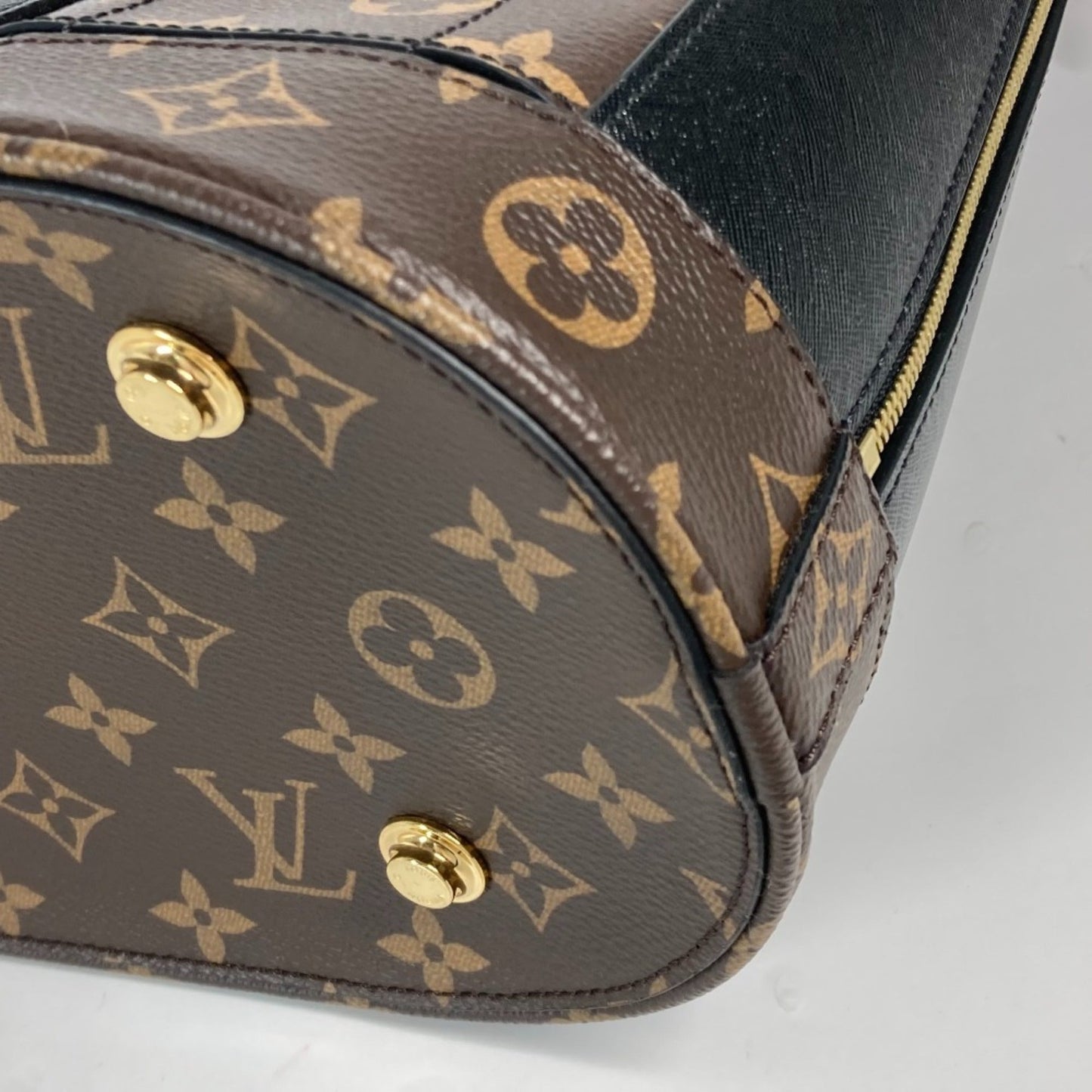 Louis Vuitton Black Brown Monogram Shoulder Bag Tote Bag