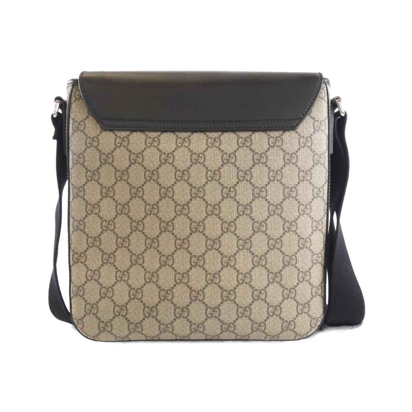 Gucci Beige Black Gg Supreme Leather Shoulder Bag