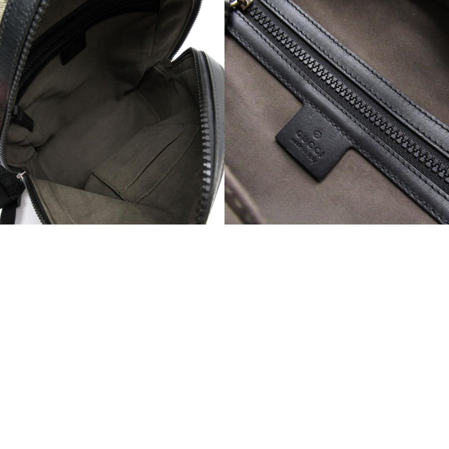 Gucci Beige Black Brown Pvc Leather Canvas Backpack