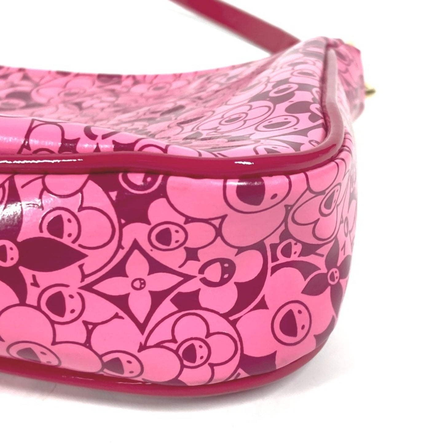 Louis Vuitton Pink Pvc Leather Handbag Pouch Shoulder Bag