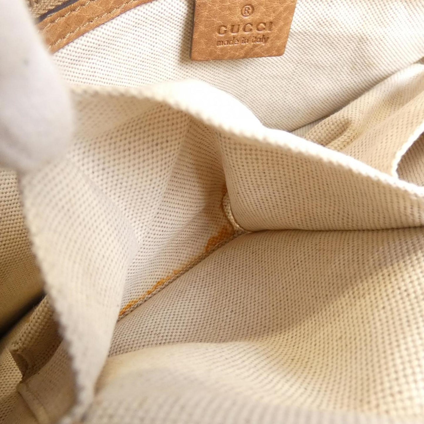 Gucci Beige Brown Gg Canvas Leather Tote Bag