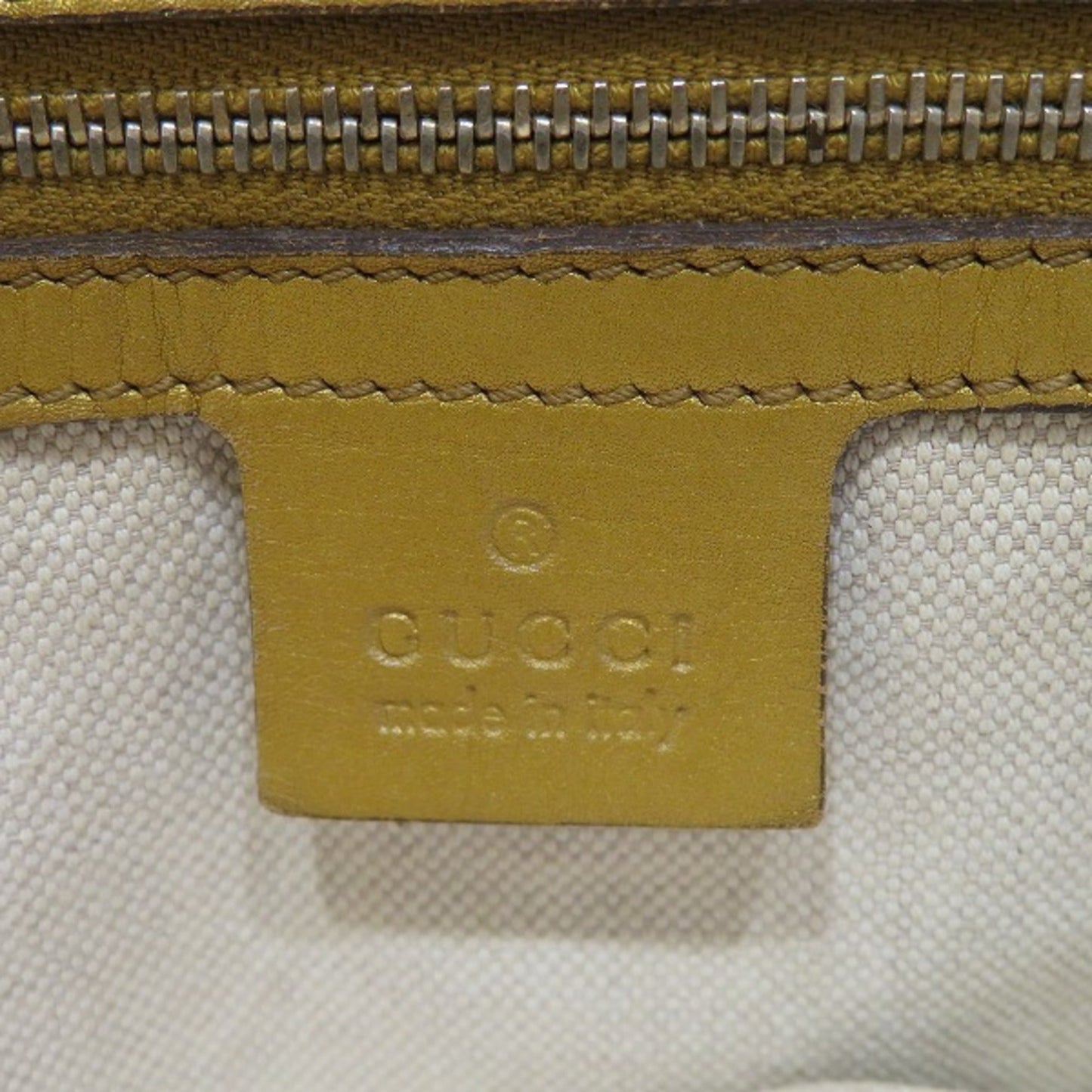 Gucci Brown Gold Canvas Leather Tote Bag