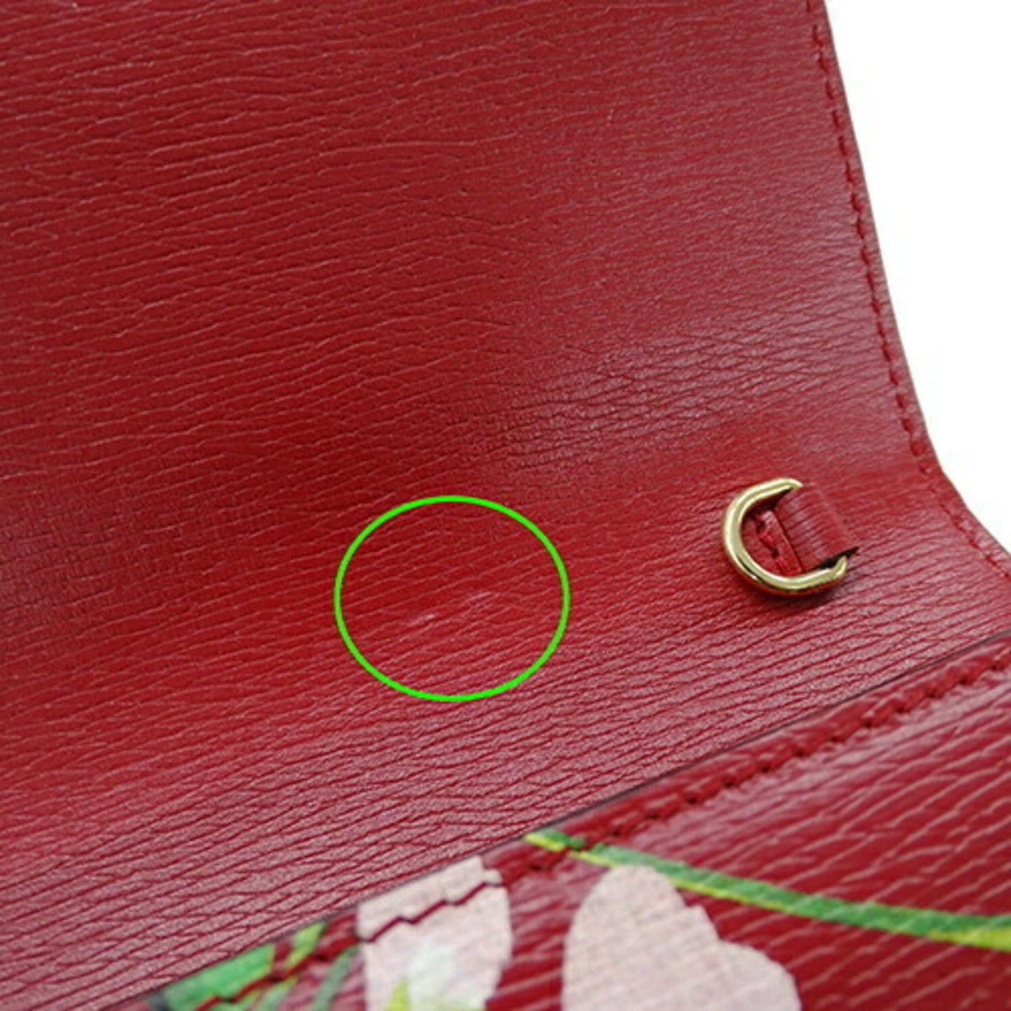 Gucci Red Color Leather Chain/Shoulder Wallet