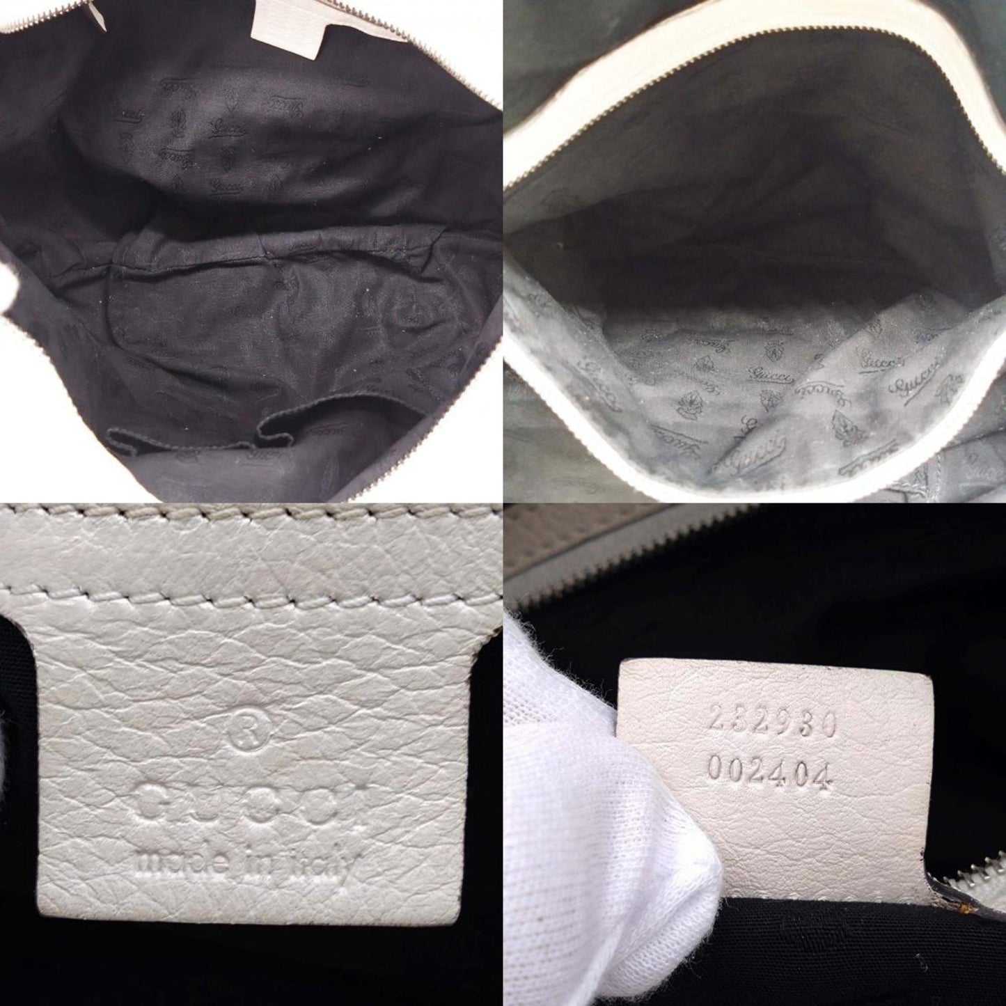 Gucci Ivory White Leather Shoulder Bag