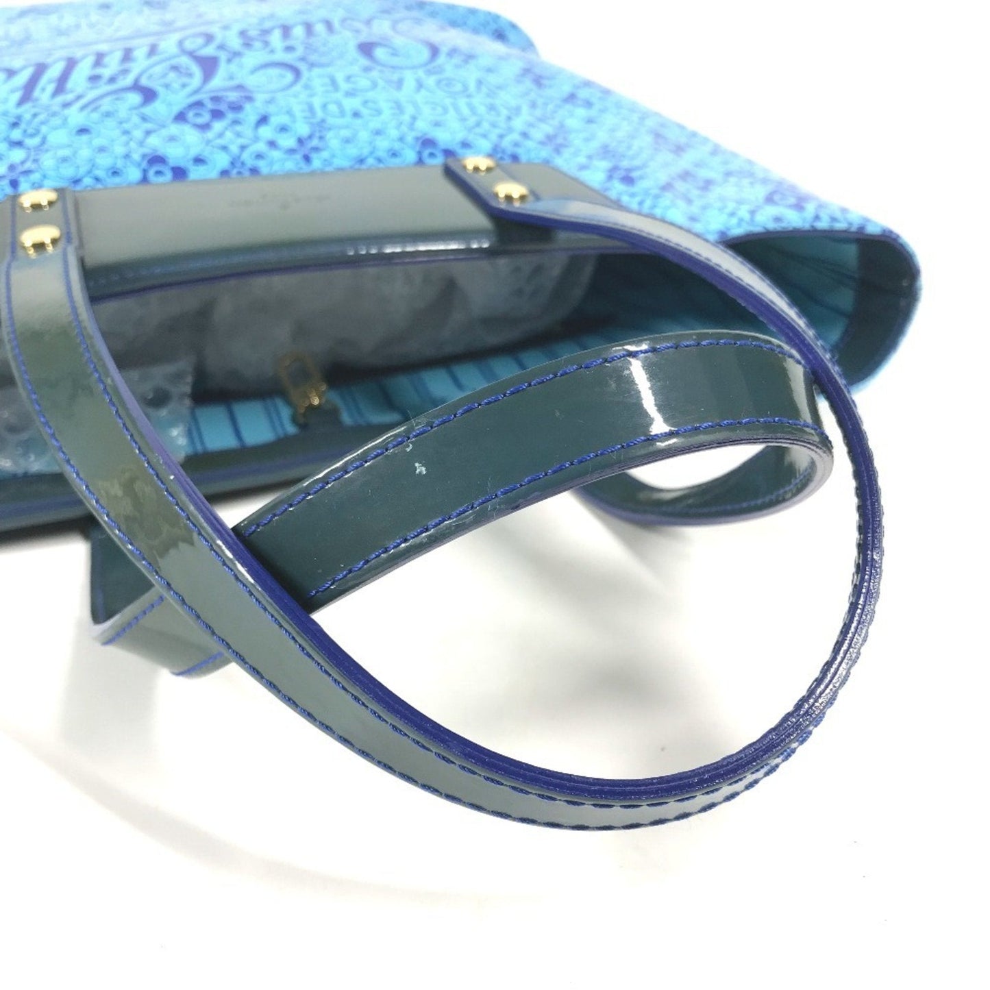 Louis Vuitton Blue Pvc Leather Shoulder Bag Tote Bag
