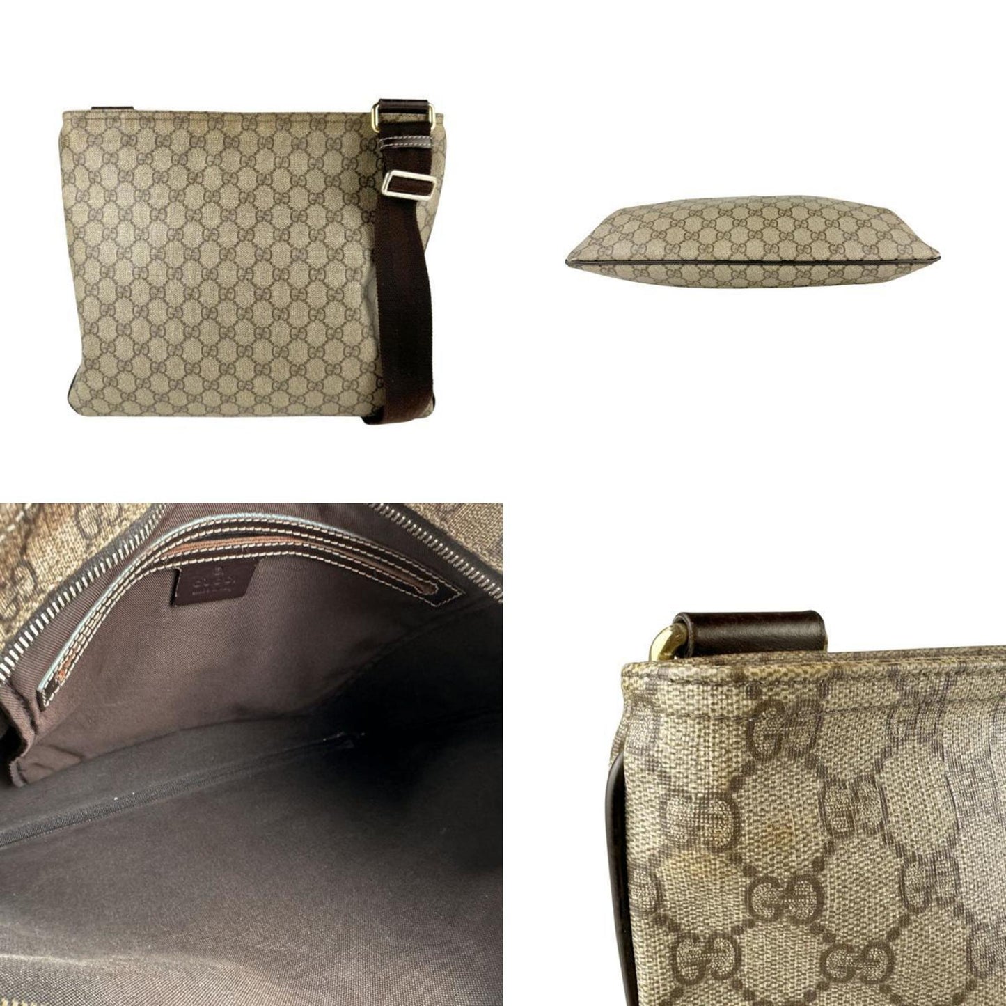 Gucci Beige Brown Gg Supreme Shoulder Bag