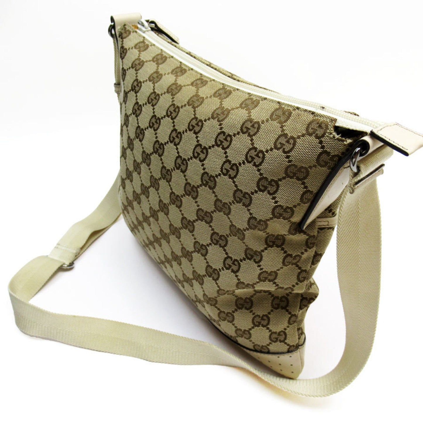 Gucci Beige Off-White Canvas Shoulder Bag