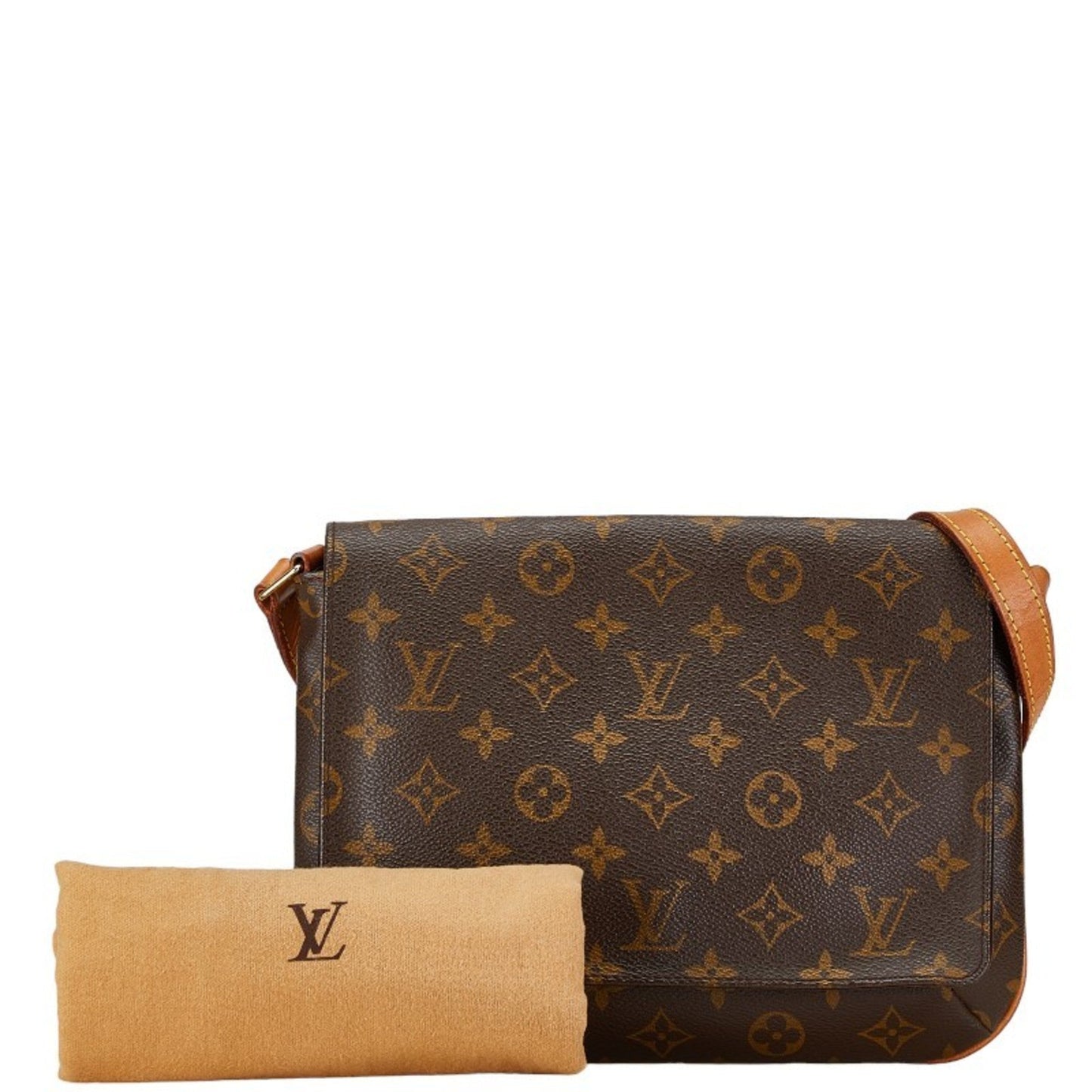 Louis Vuitton Brown Pvc Leather Handbag Shoulder Bag