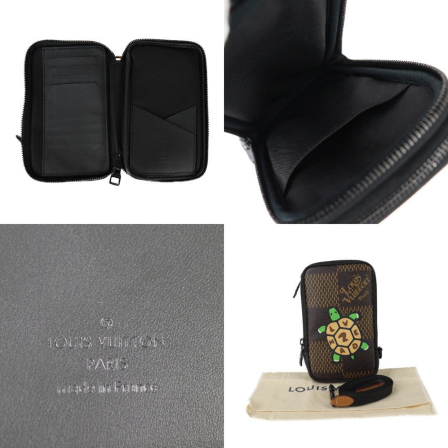 Louis Vuitton Damier Black Ebene Multi-Color Damier Canvas Leather Clutch Bag Fanny Pack Shoulder Bag
