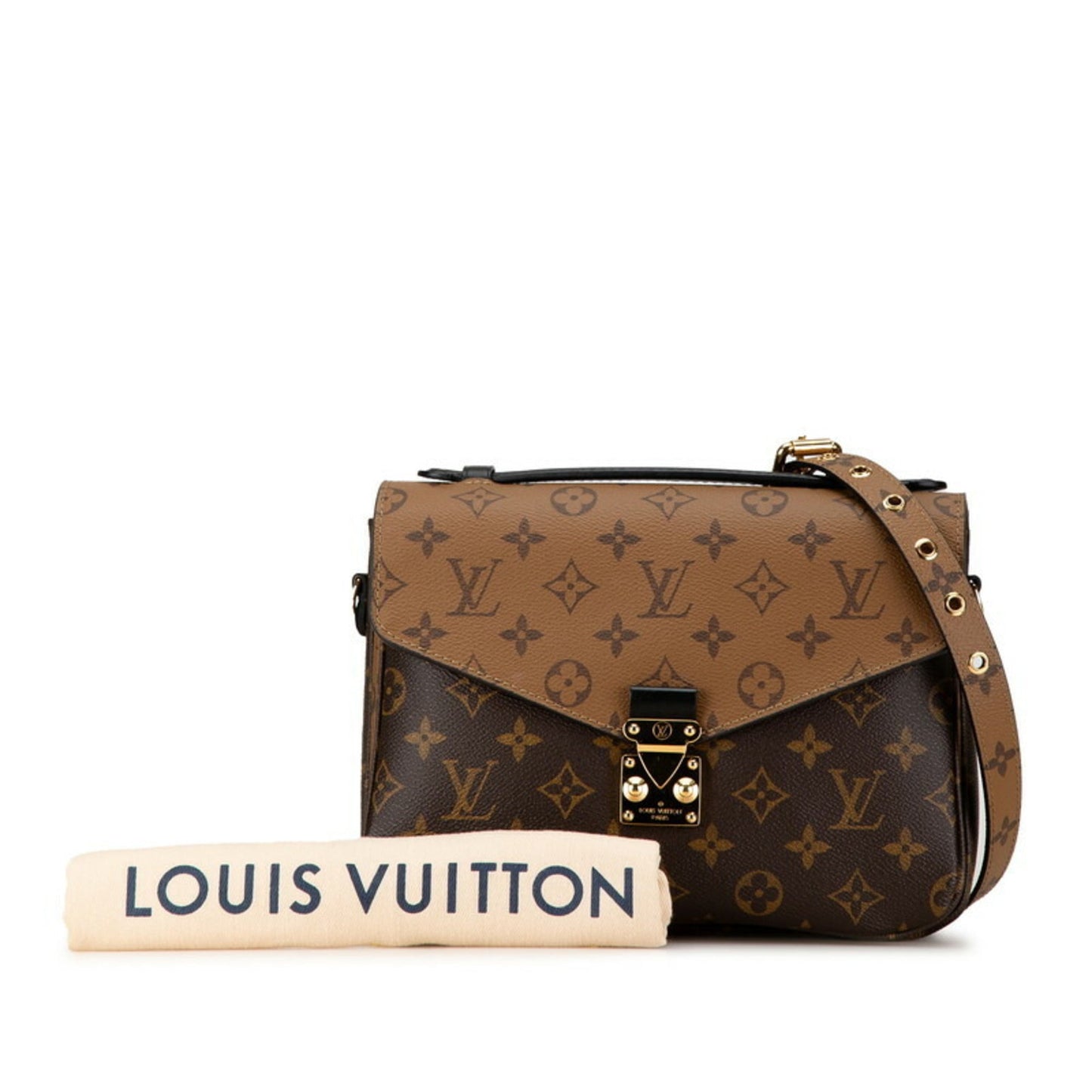 Louis Vuitton Monogram Reverse Brown Pvc Leather Handbag Pochette Shoulder Bag