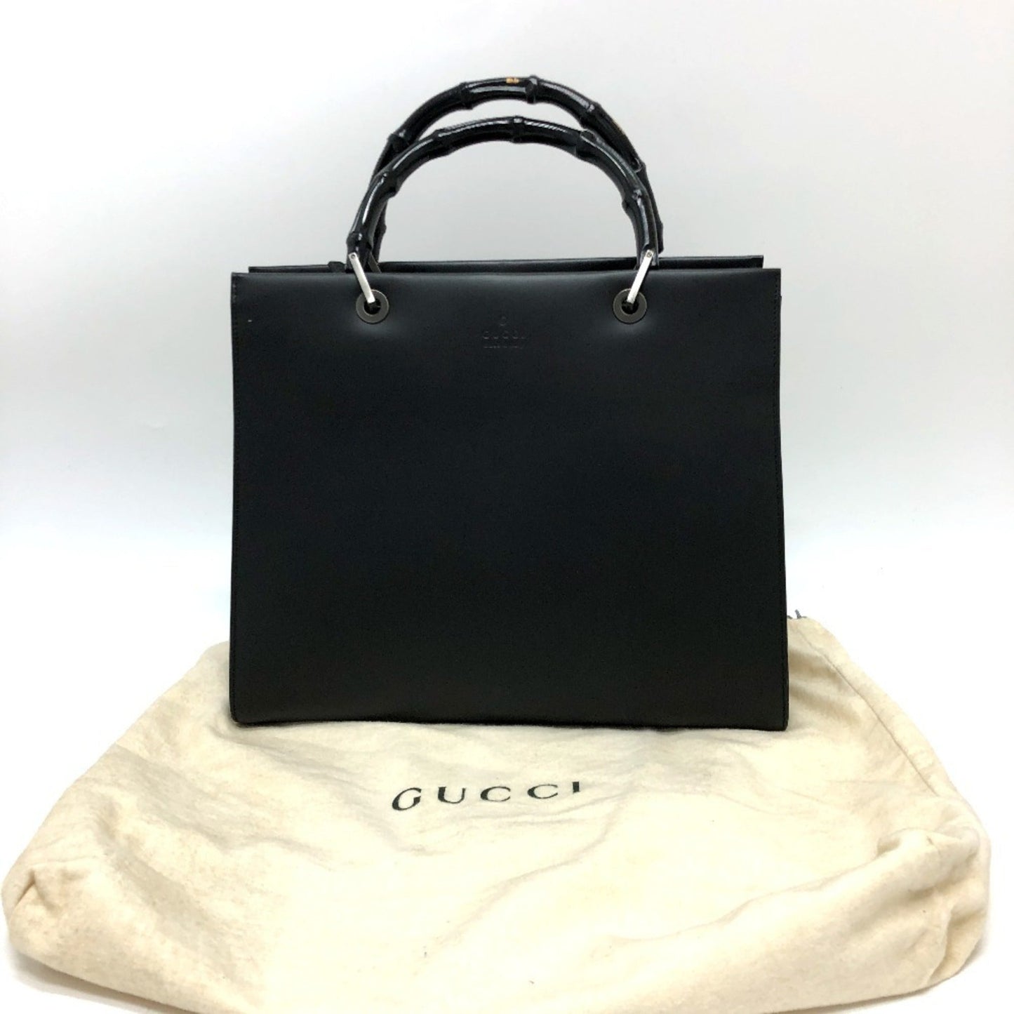 Gucci Bamboo Black Leather Handbag