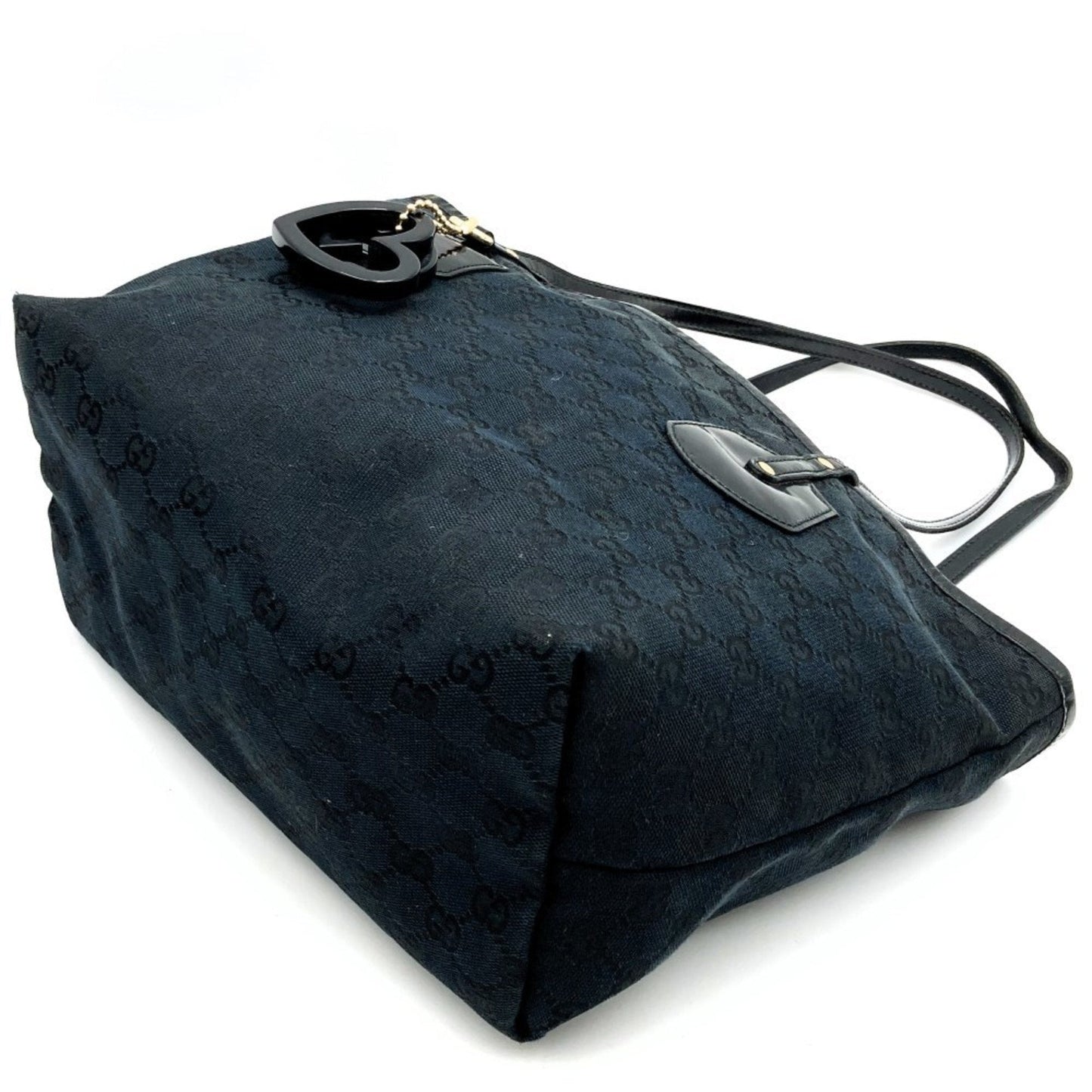 Gucci Black Gg Canvas Handbag Tote Bag
