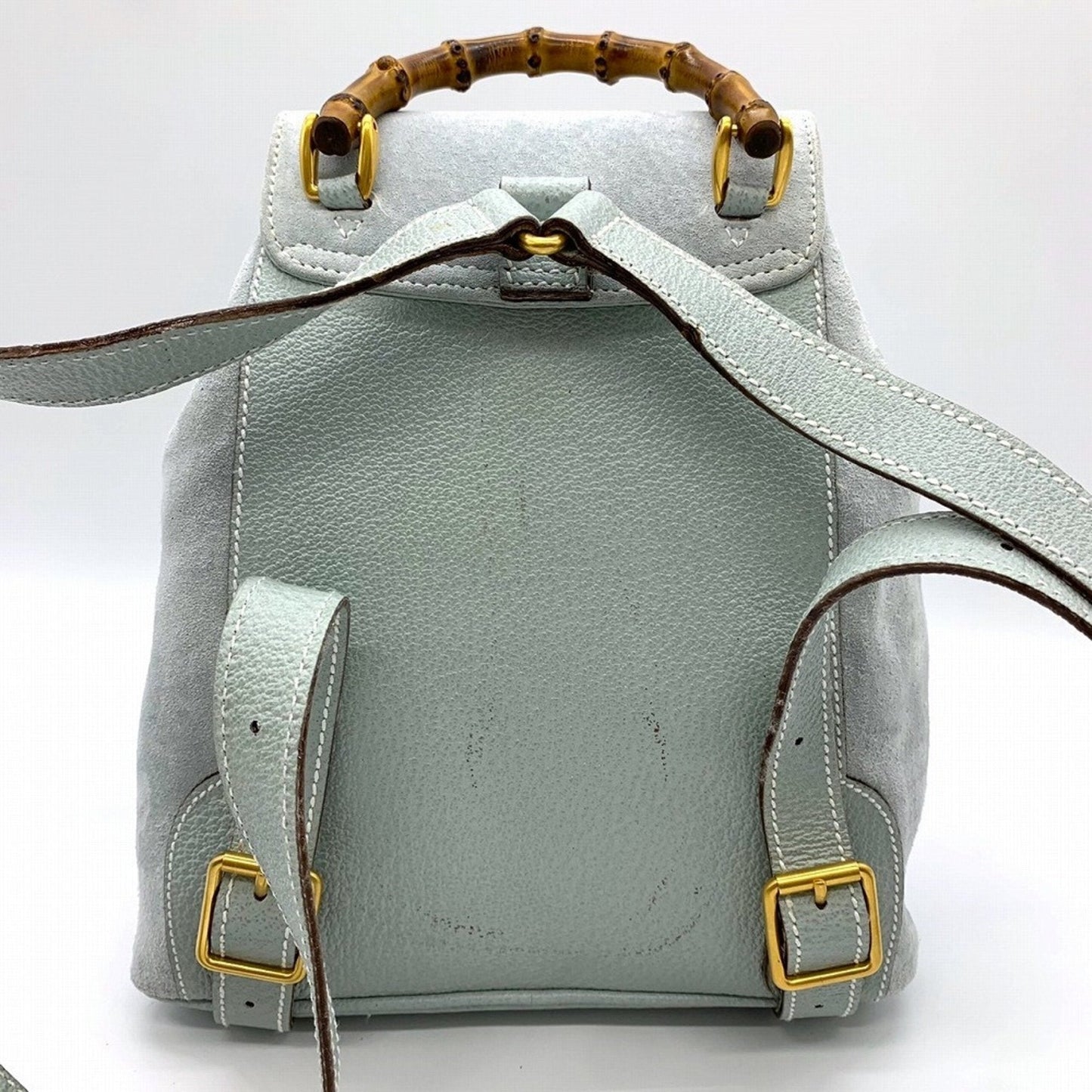 Gucci Blue Suede Leather Backpack