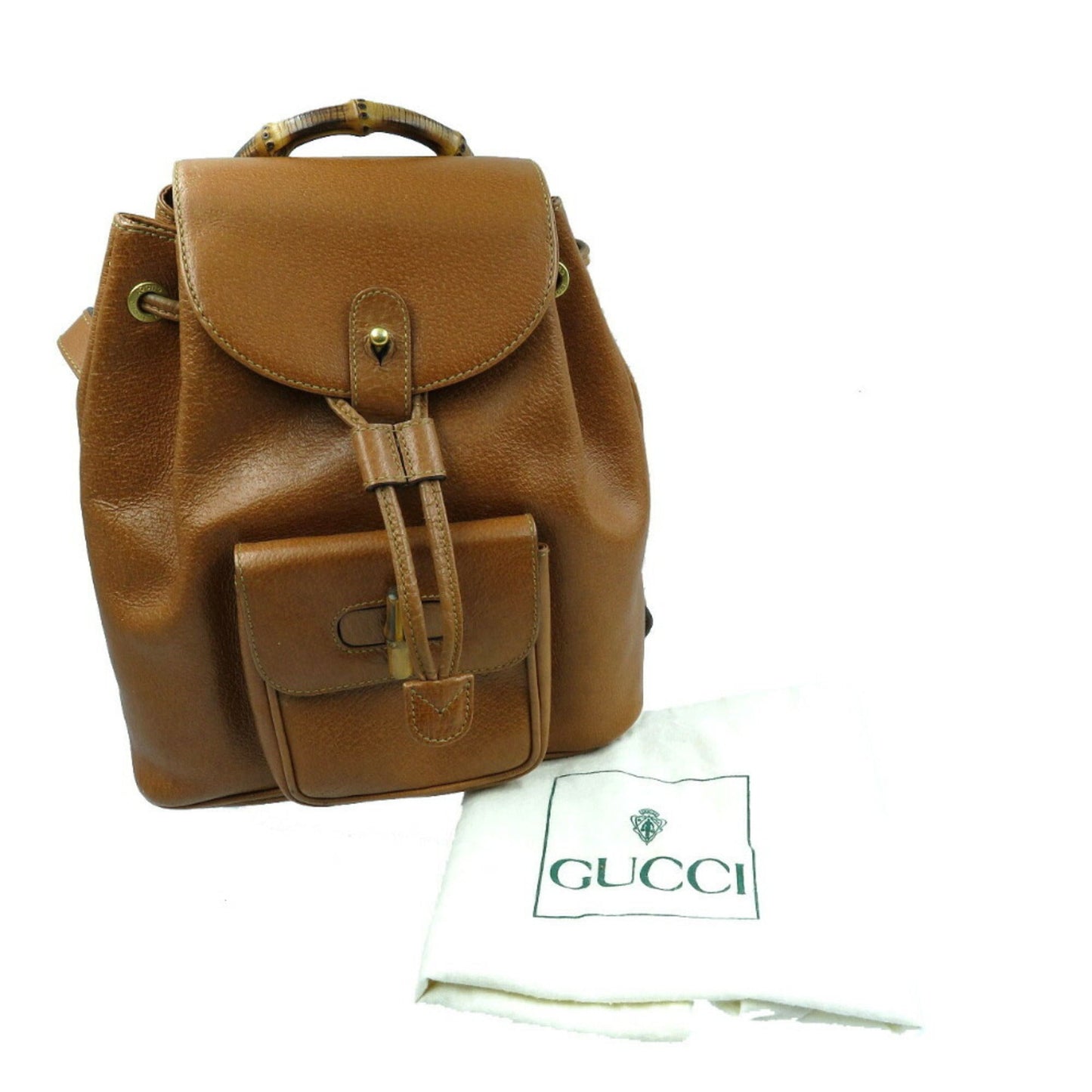 Gucci Bamboo Brown Bamboo Leather Backpack
