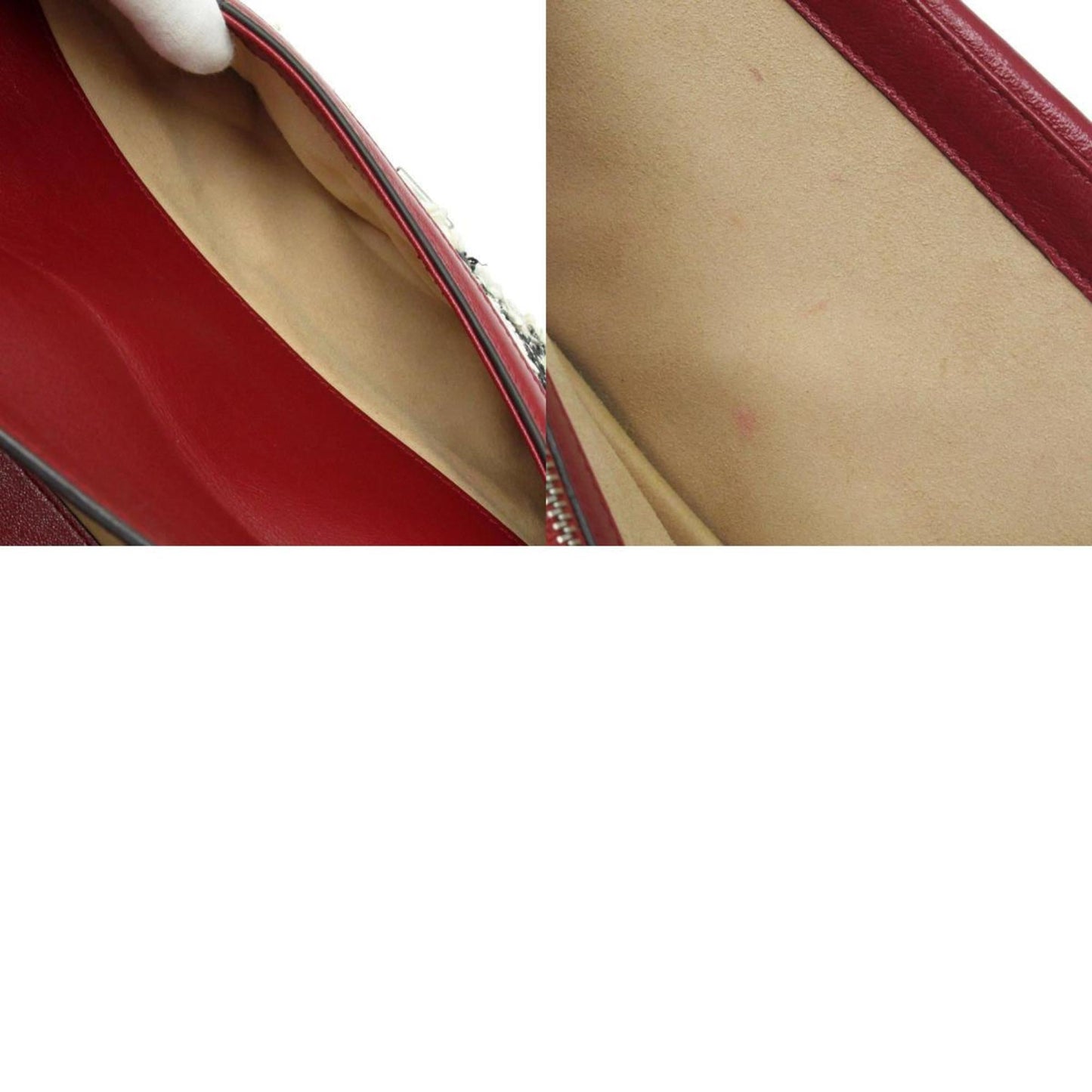 Gucci Black Dark Red Off-White Tweed Leather Shoulder Bag