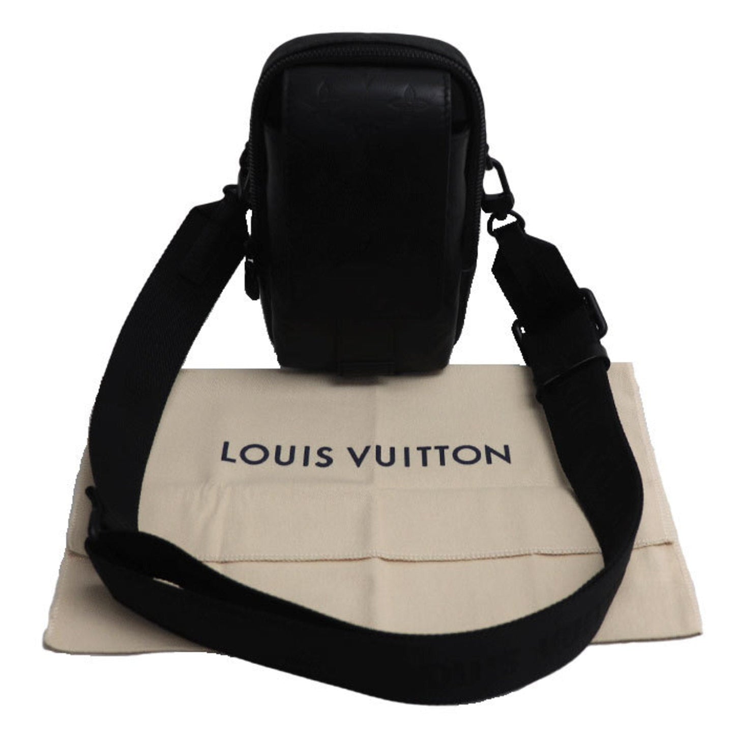 Louis Vuitton Black Monogram Shadow Leather Pouch Shoulder Bag