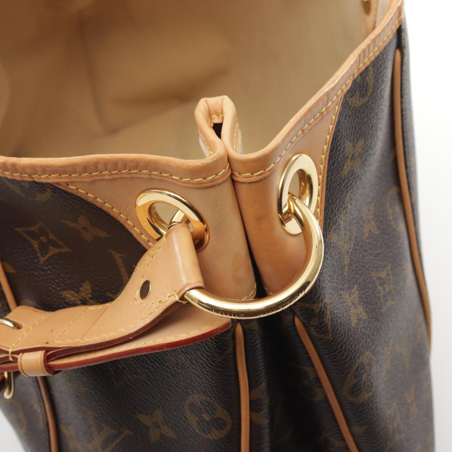 Louis Vuitton Brown Coated Canvas Leather Shoulder Bag