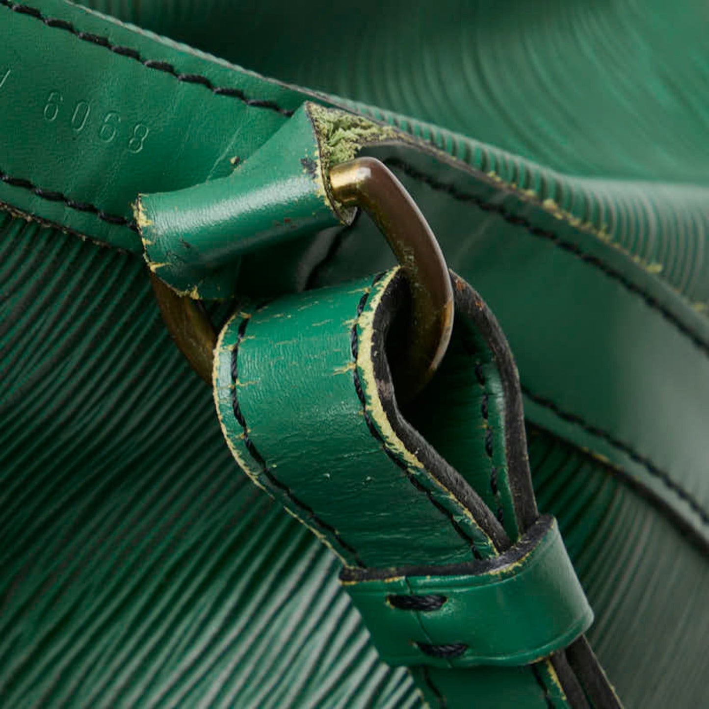 Louis Vuitton Epi Borneo Green Leather Shoulder Bag